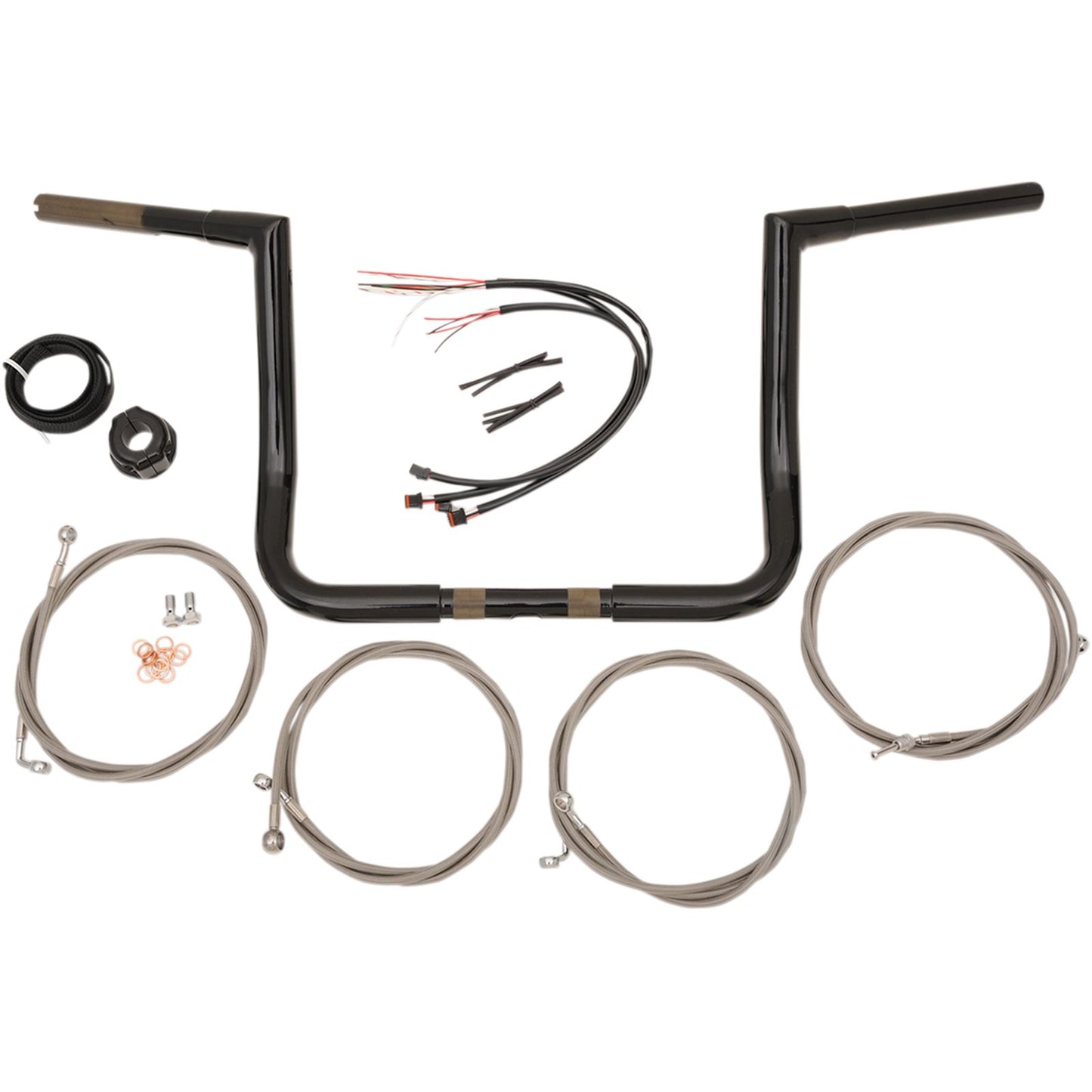 LA Choppers Black 14" '17 FL Handlebar and Cable Kit [MPN: LA-7361KT3-14B]_414317