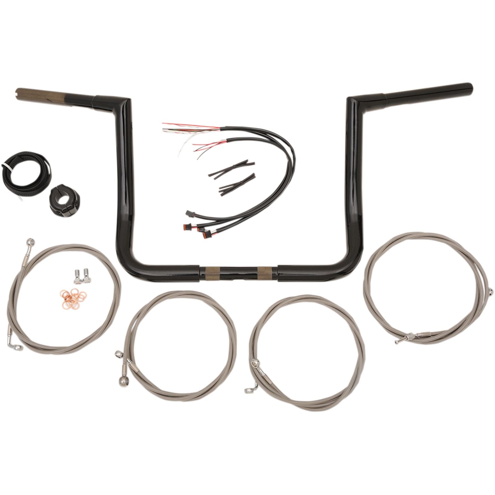 LA Choppers Black 14" '17 FL Handlebar and Cable Kit [MPN: LA-7361KT3-14B]_414317