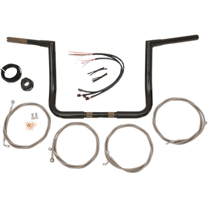 LA Choppers Black 14" '17 FL Handlebar and Cable Kit [MPN: LA-7361KT3-14B]_414317