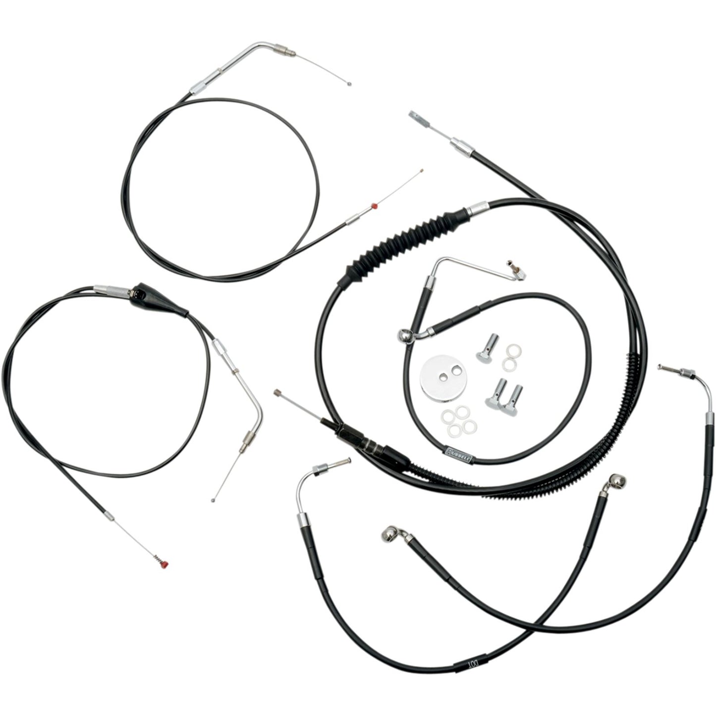 LA Choppers Black Vinyl Braided Cable/Brake Line Kit For 18" - 20" Ape Hangers [MPN: LA-8006KT-19B]_415095