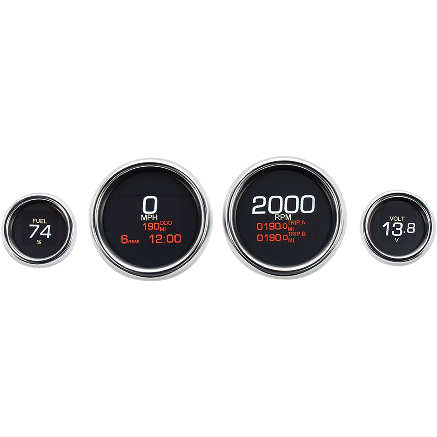 Dakota Digital MLX 4-Gauge Instrument Kit - Chrome Bezel MLX-8496_370669