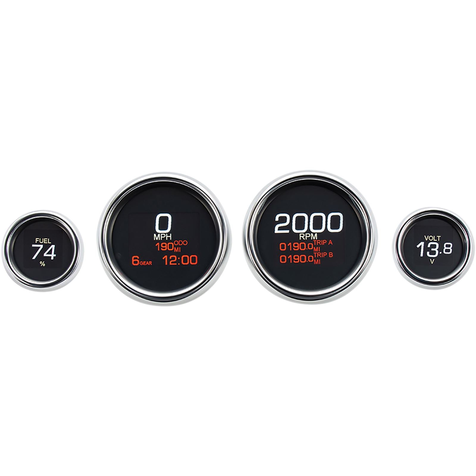 Dakota Digital MLX 4-Gauge Instrument Kit - Chrome Bezel MLX-8496_370669