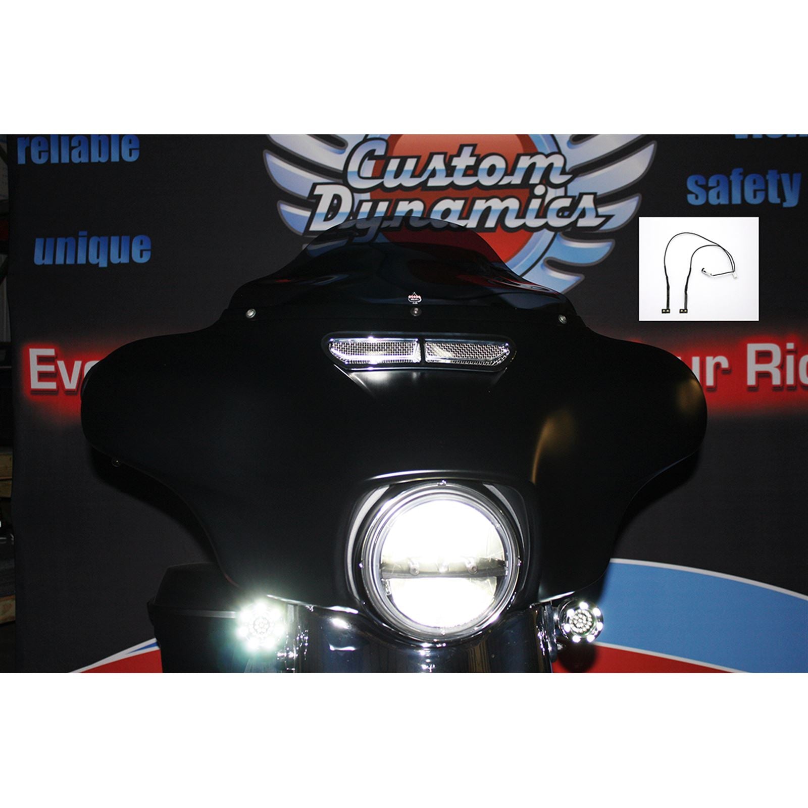 Custom Dynamics Fairing Vent Trim LED Light HD-VENT-LED-WHT_367910