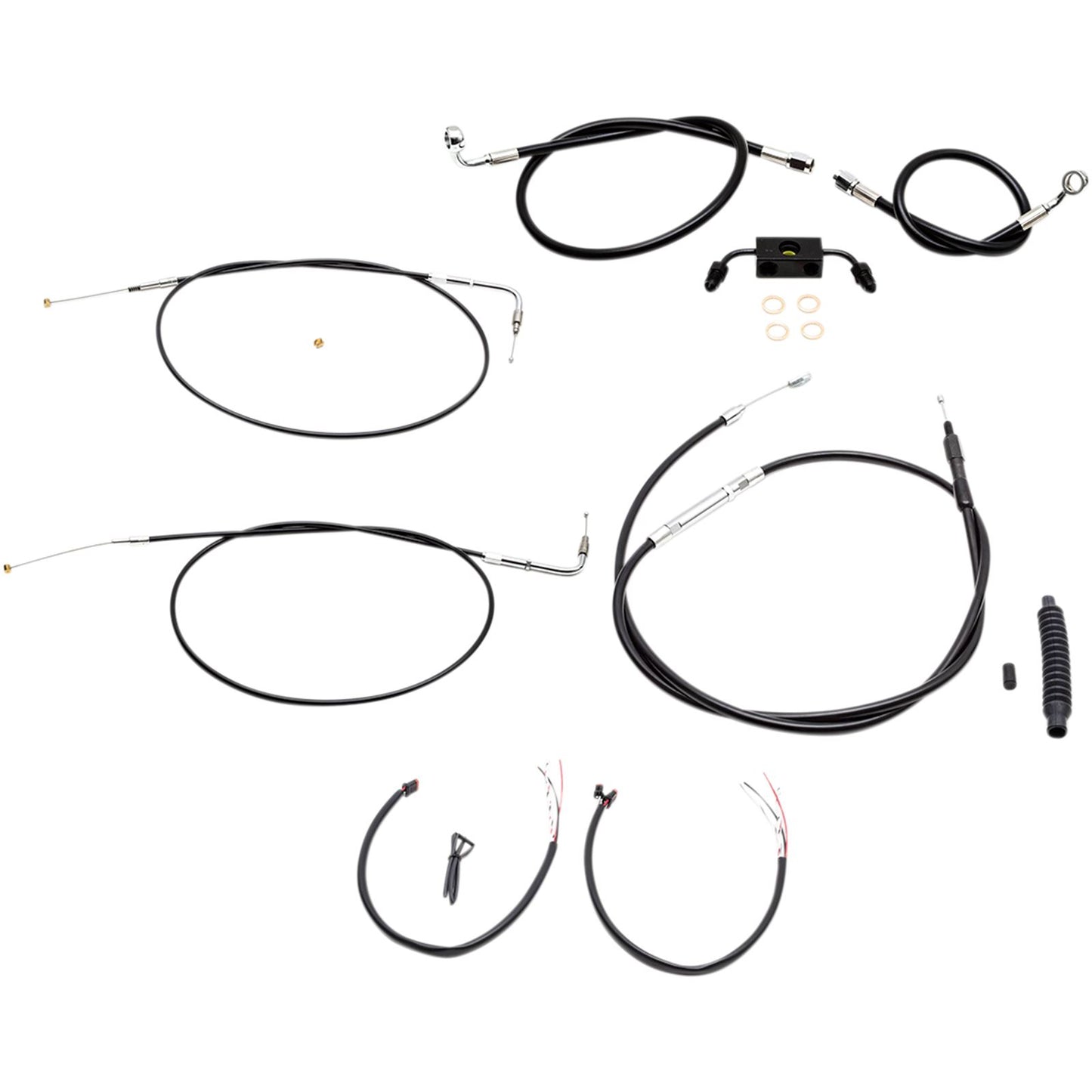 LA Choppers Black Vinyl Braided Cable/Brake Line Kit For Mini Ape Hangers [MPN: LA-8321KT2-08B]_415756