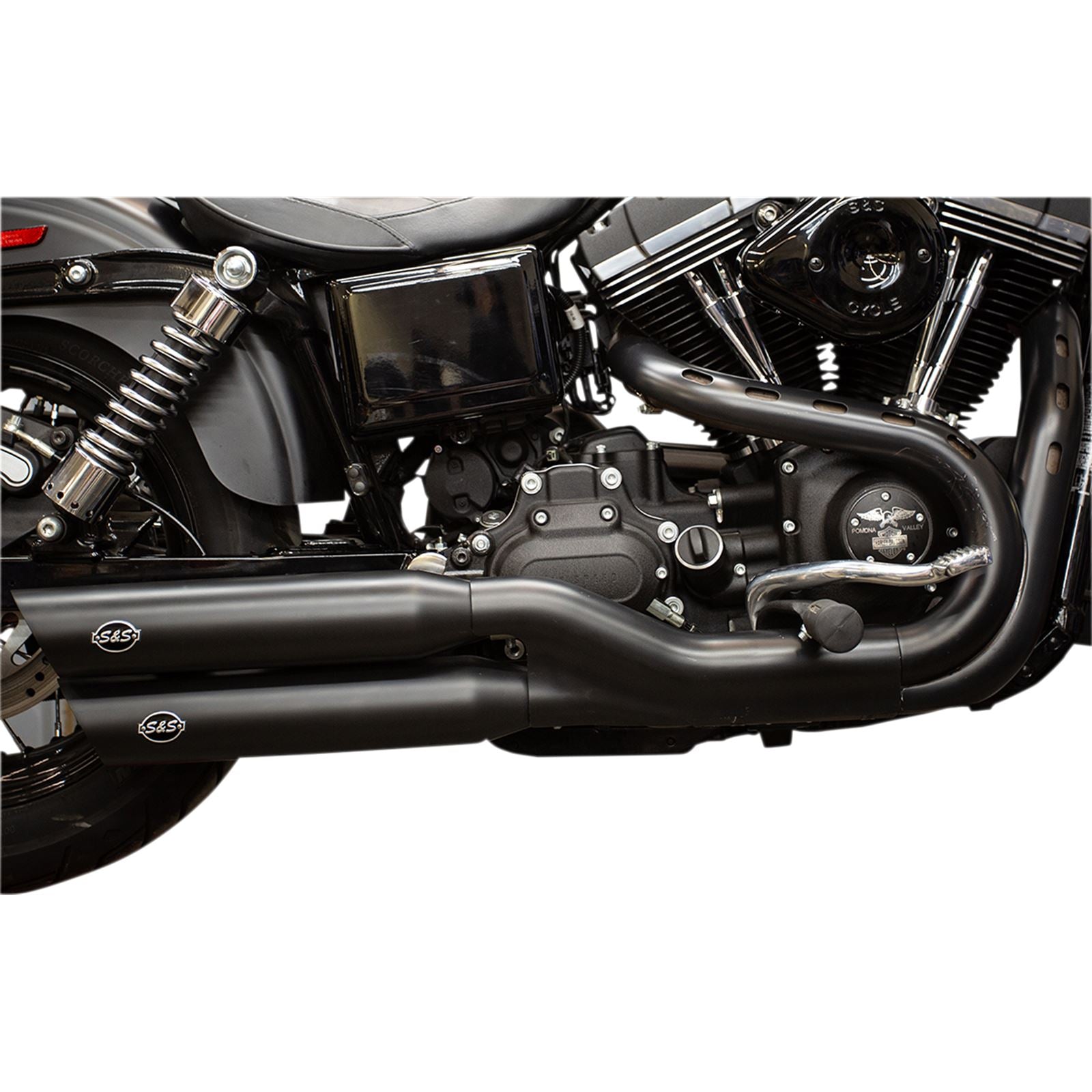 S&S Cycle Slash Cut Mufflers - Black - FXDF '08-'17 550-0724_470054