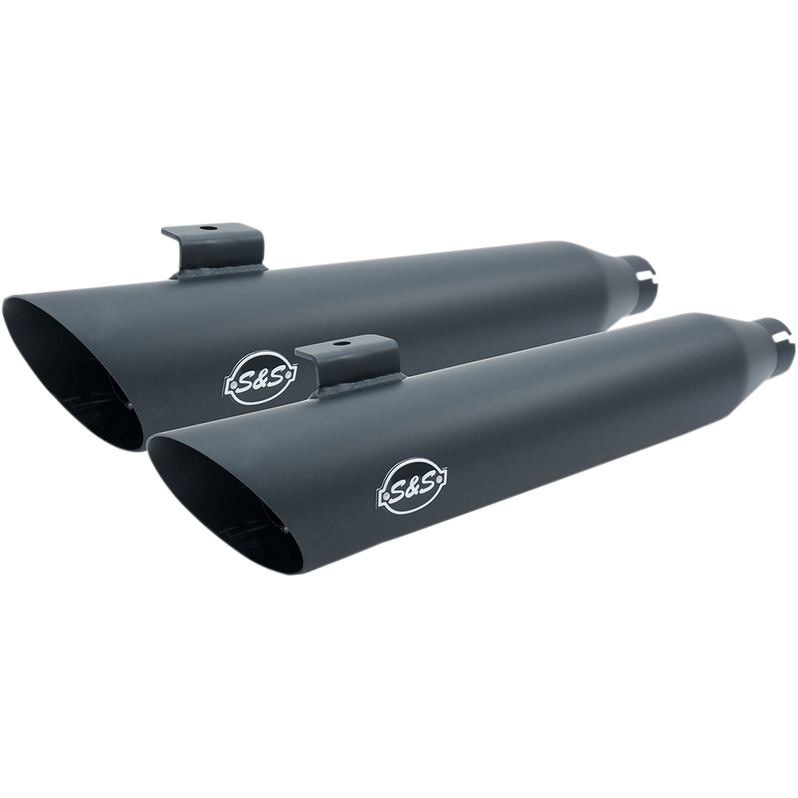 S&S Cycle Slash Cut Mufflers - Black - FXDF '08-'17 550-0724_470055