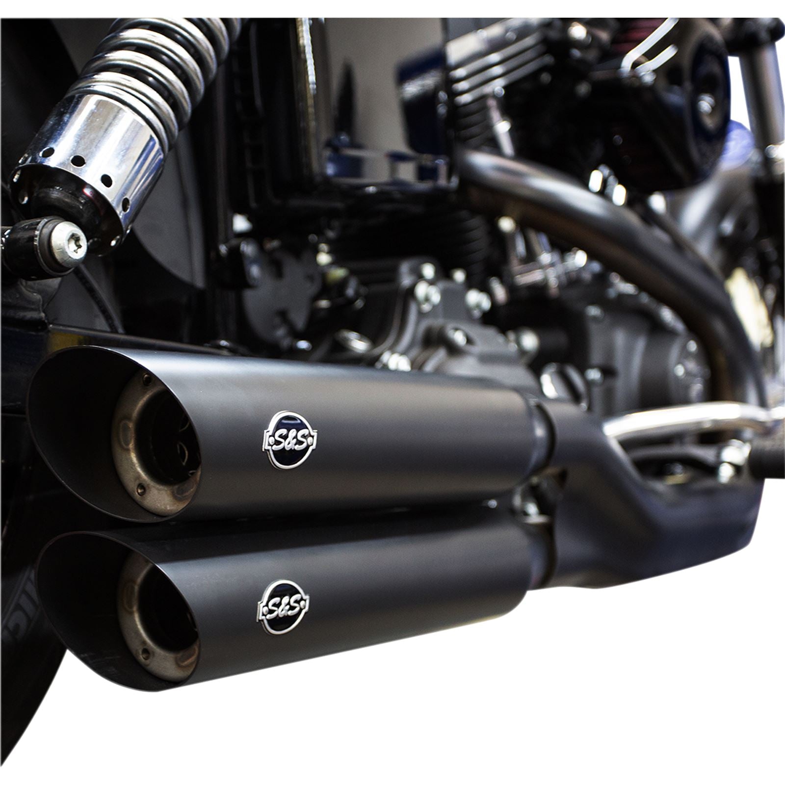 S&S Cycle Slash Cut Mufflers - Black - FXDF '08-'17 550-0724_470056