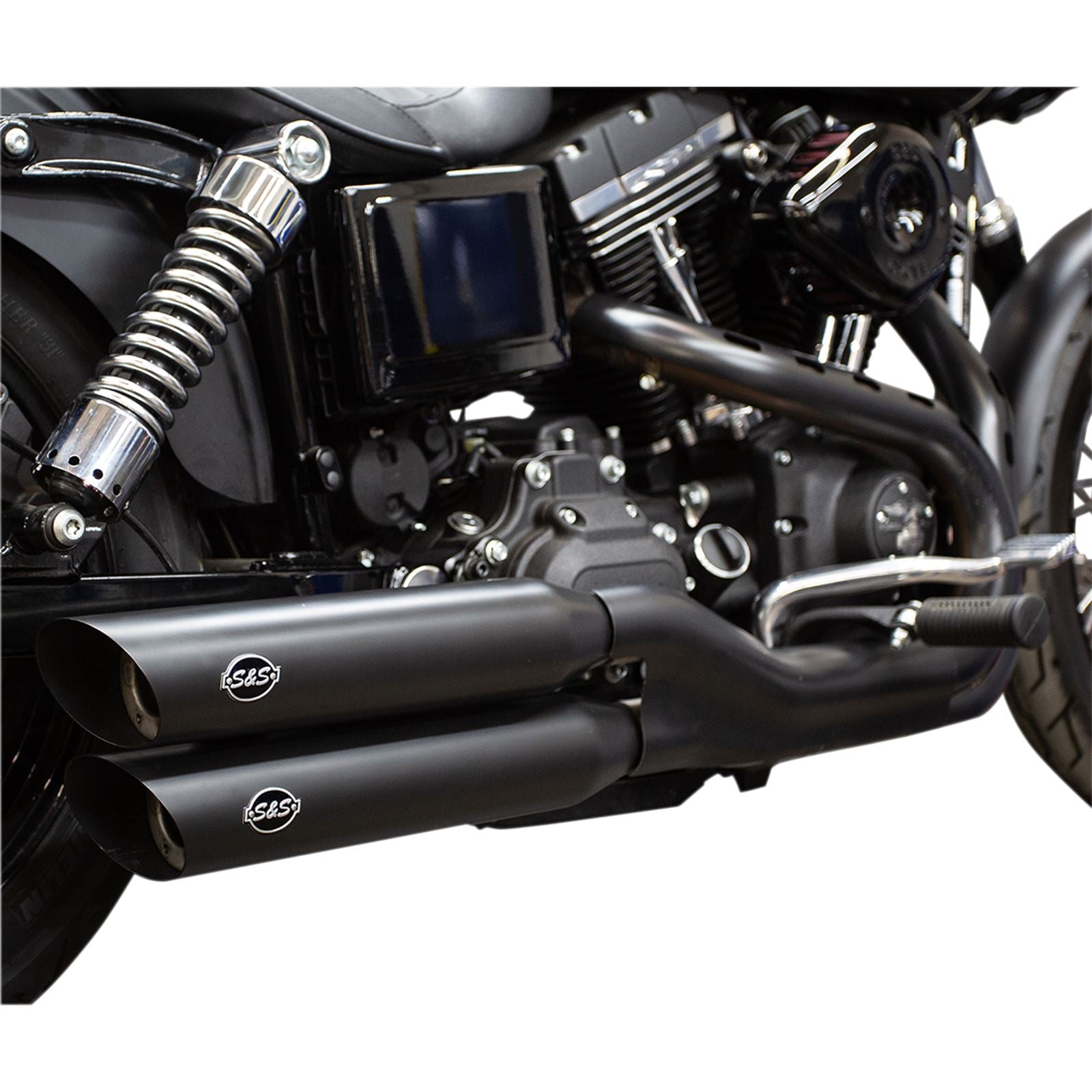 S&S Cycle Slash Cut Mufflers - Black - FXDF '08-'17 550-0724_470057