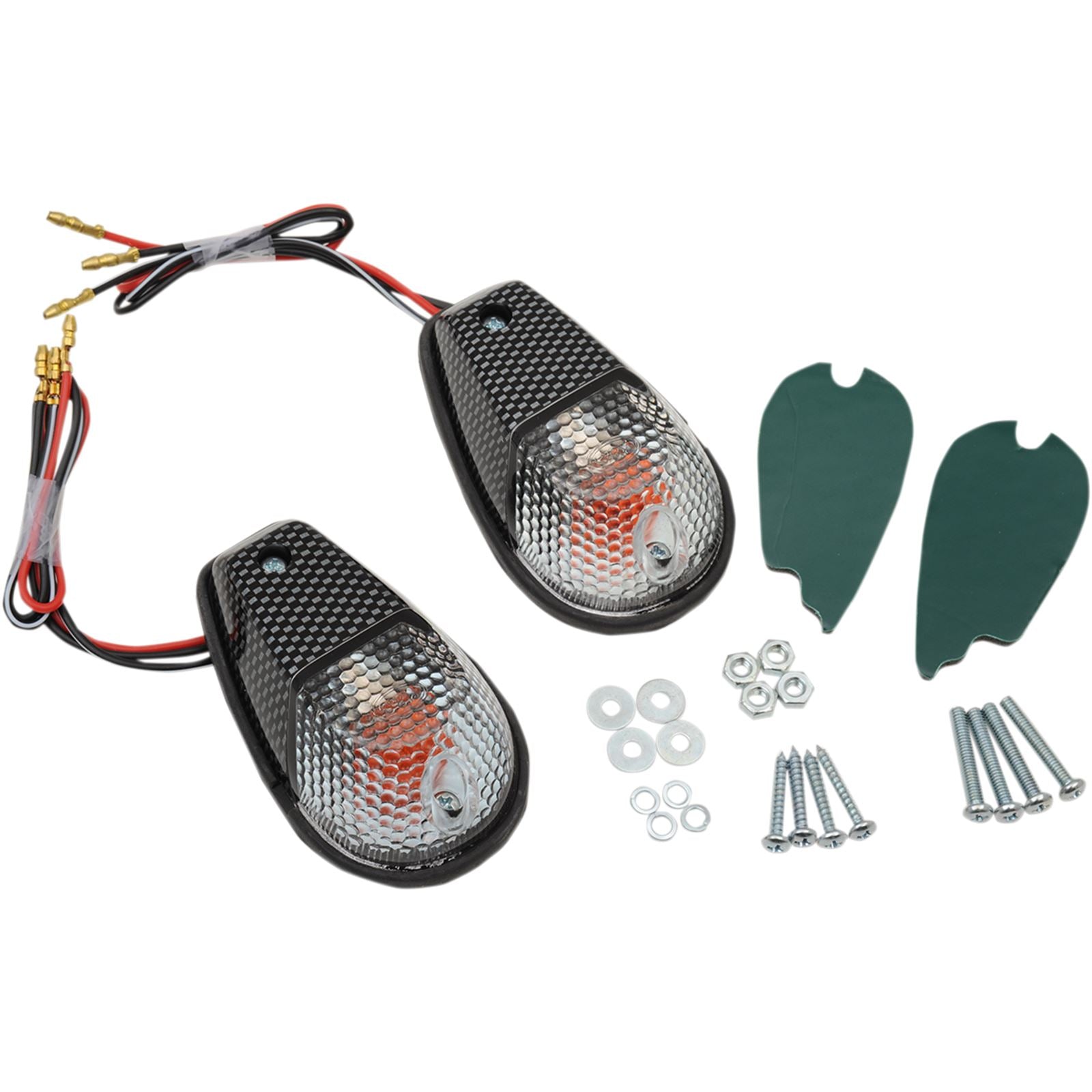 K&S Flush Mount Marker Lights - Carbon/Clear 25-8020_404987