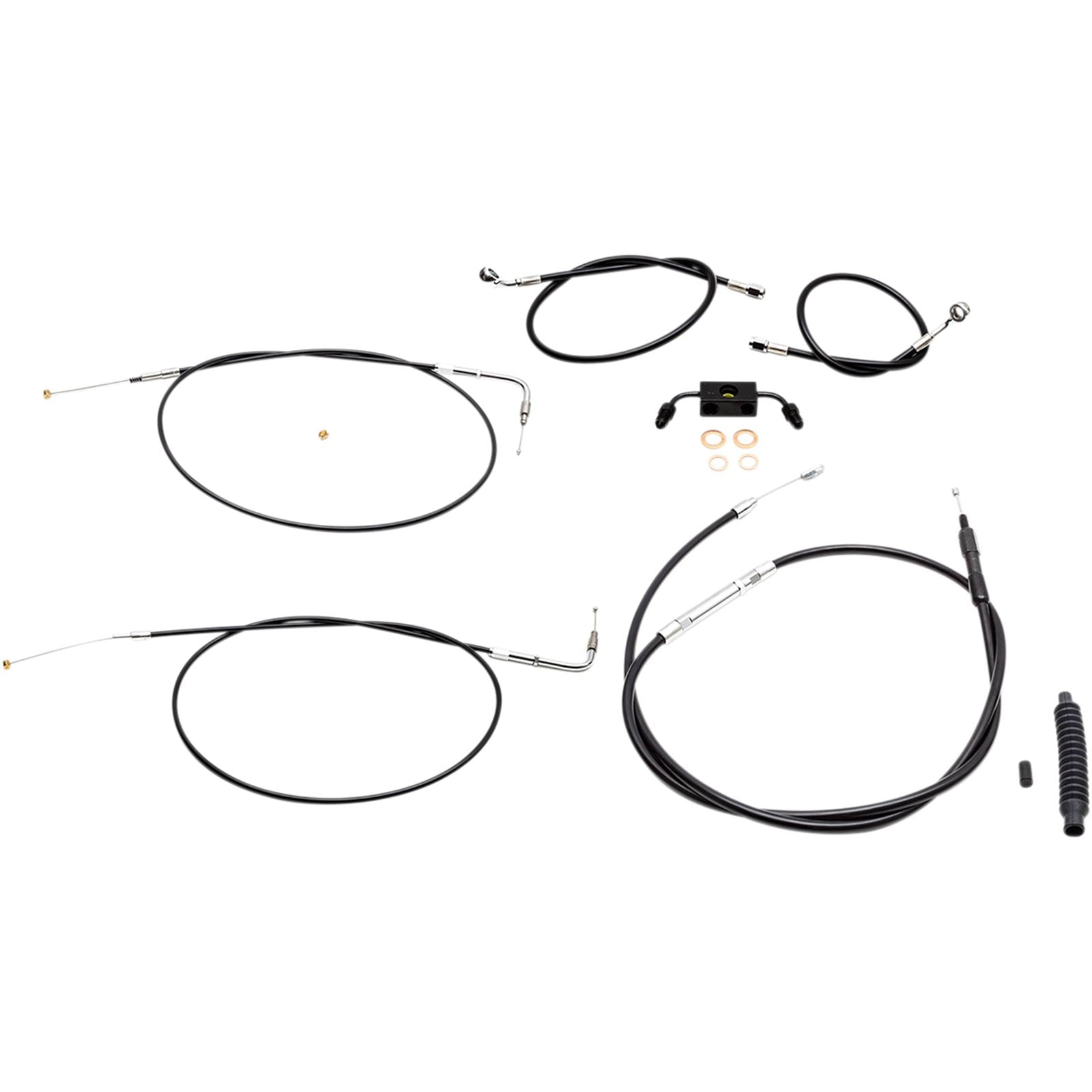 LA Choppers Black 12" - 14" Cable Kit for FXDF with  ABS [MPN: LA-8231KT-13B]_416195