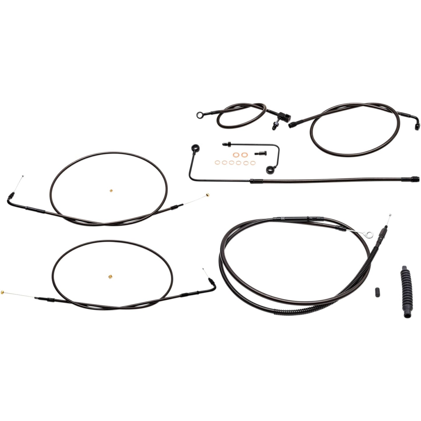 LA Choppers Midnight Braided Cable/Brake Line Kit For 18" - 20" Ape Hangers [MPN: LA-8151KT-19M]_415682