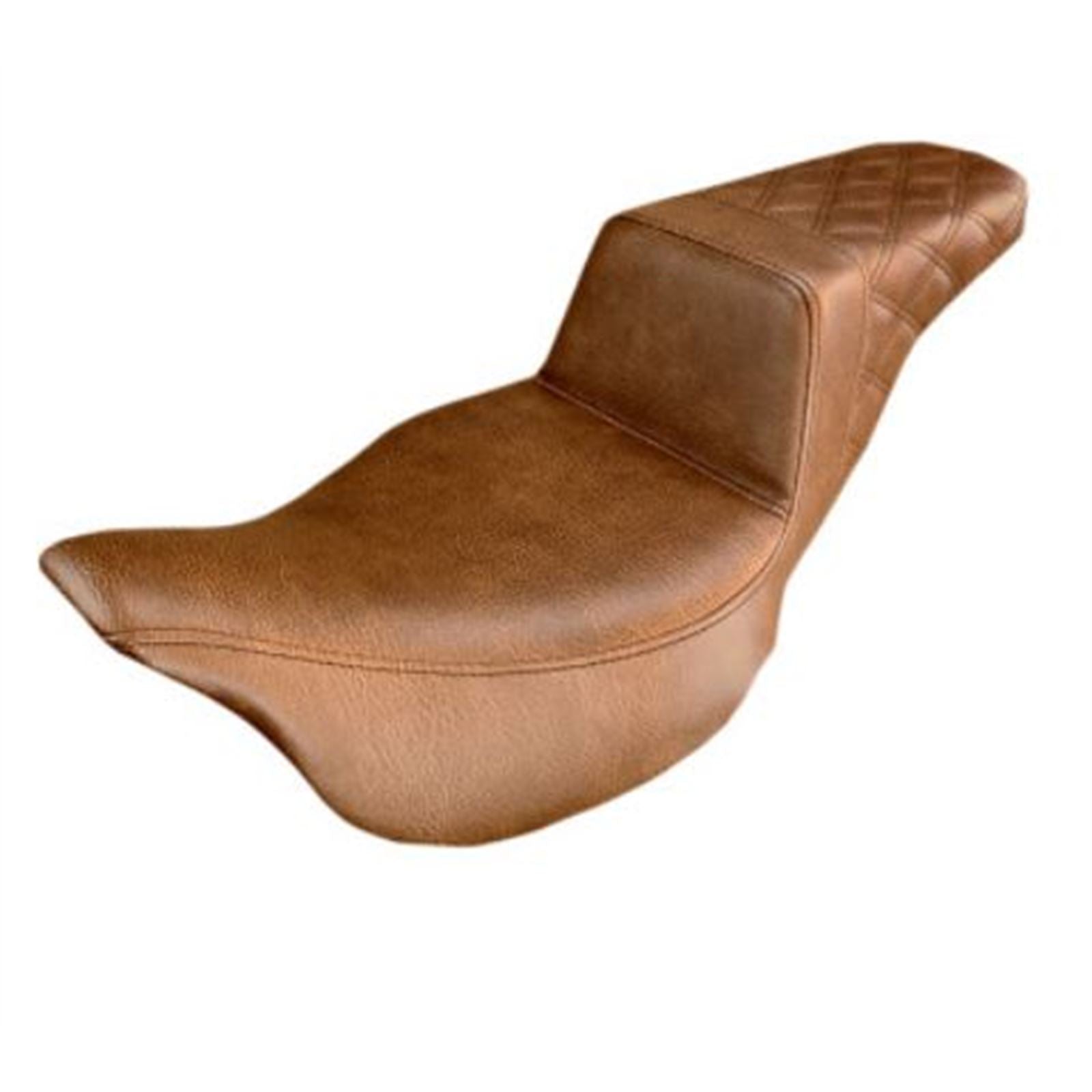 Saddlemen Step Up Seat - Rear Lattice Stitched - Brown - FLH 808-07B-173BR_639657