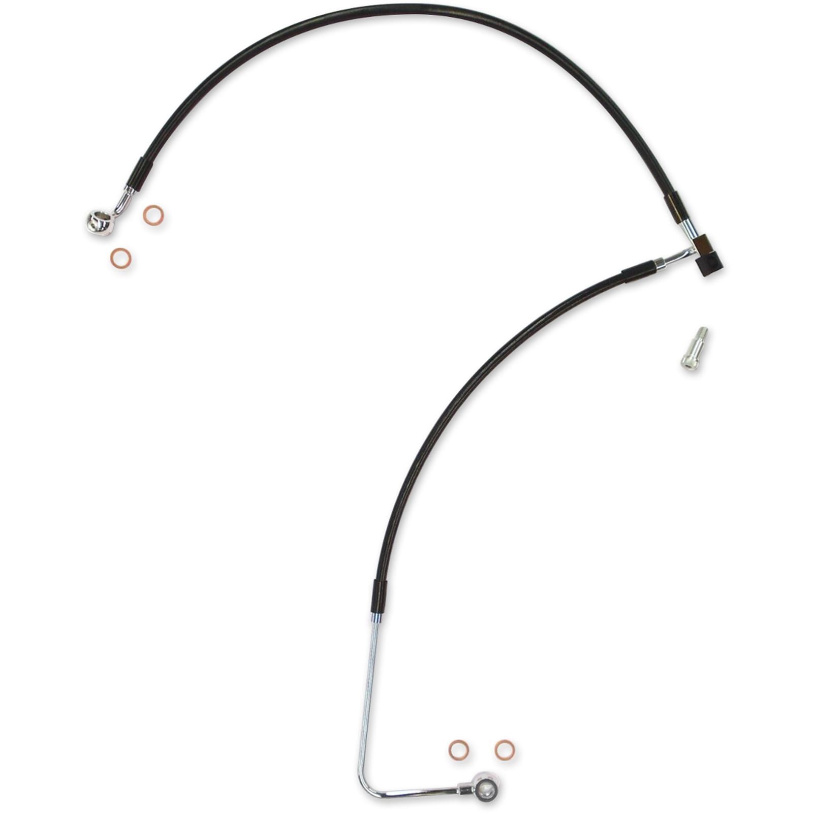 Magnum Lower Brake Line - Black/Chrome Fittings - Softail [MPN: SBC1101-00]_422624