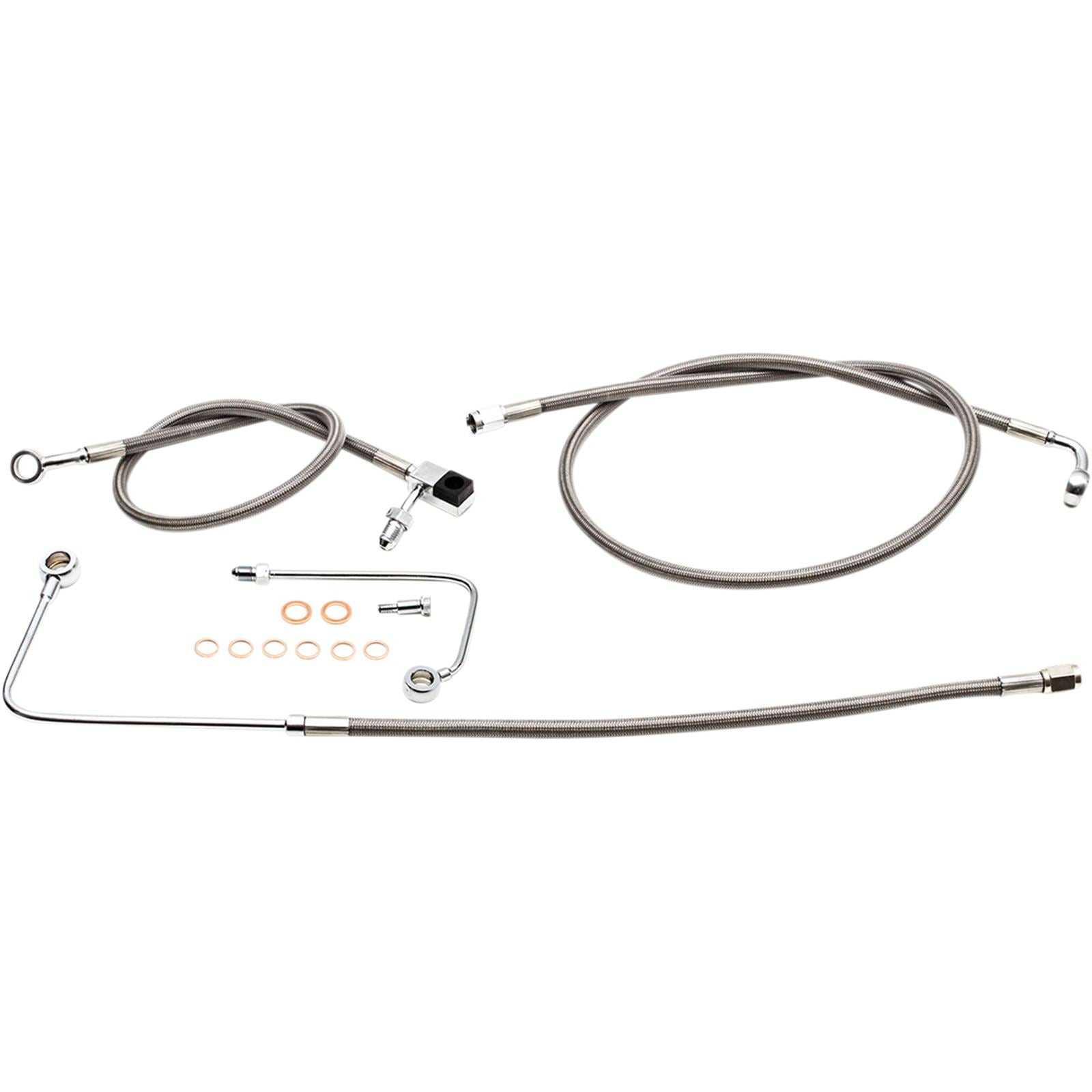 LA Choppers Stainless Steel Brake Lines - Softail ABS [MPN: LA-8151B13]_416705