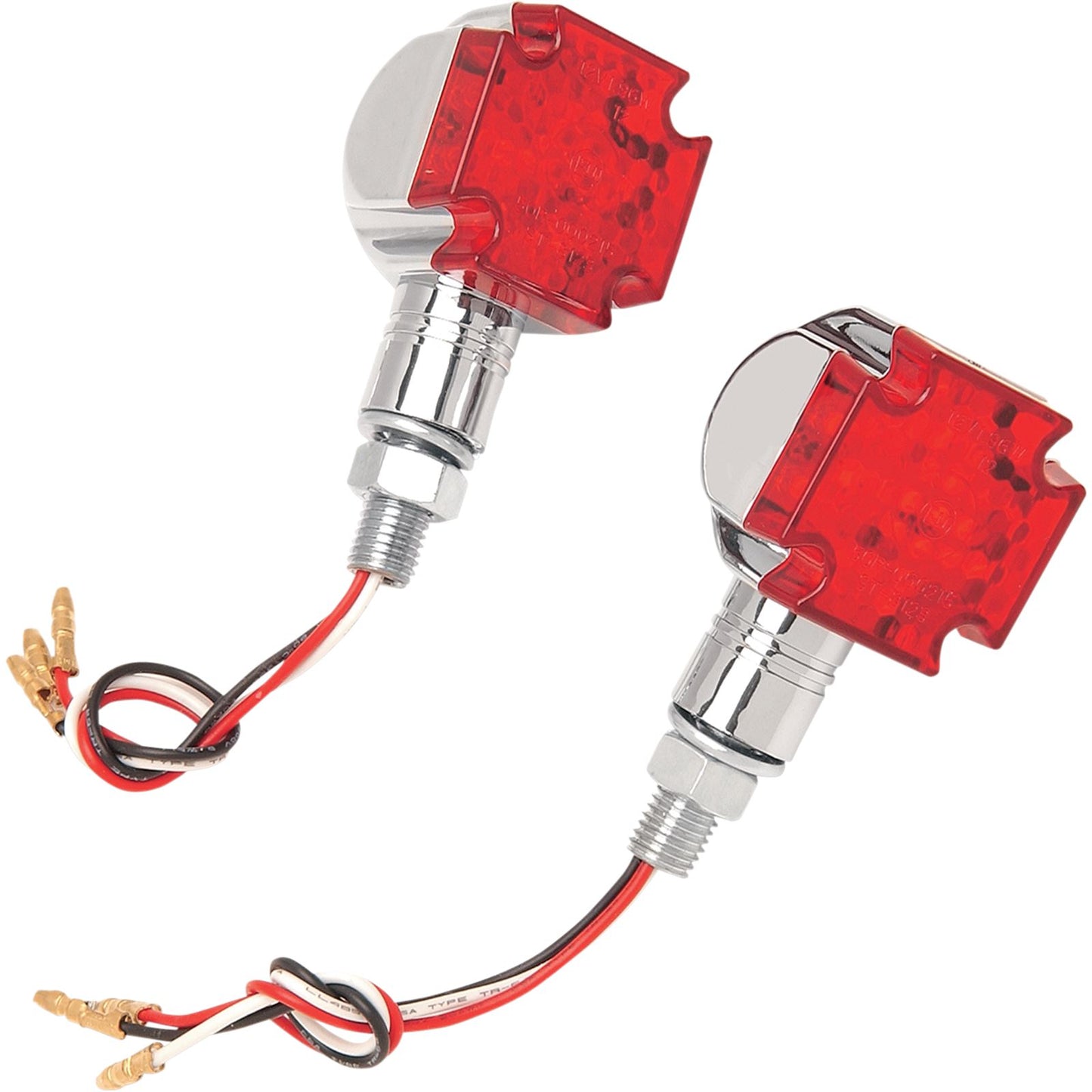Emgo LED Maltese Marker Lights - Chrome/Red 61-99155_381873