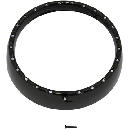 Custom Dynamics Halo Headlight Trim Ring - FLHT '06-'13 - Black CDTB-7TR-2B_367247
