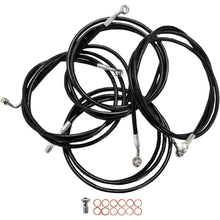 LA Choppers Std Blk Vinyl Braided Cable/Brake Line Kit for 12"-14" Ape Hangers [MPN: LA-8052KT-13B]_415150