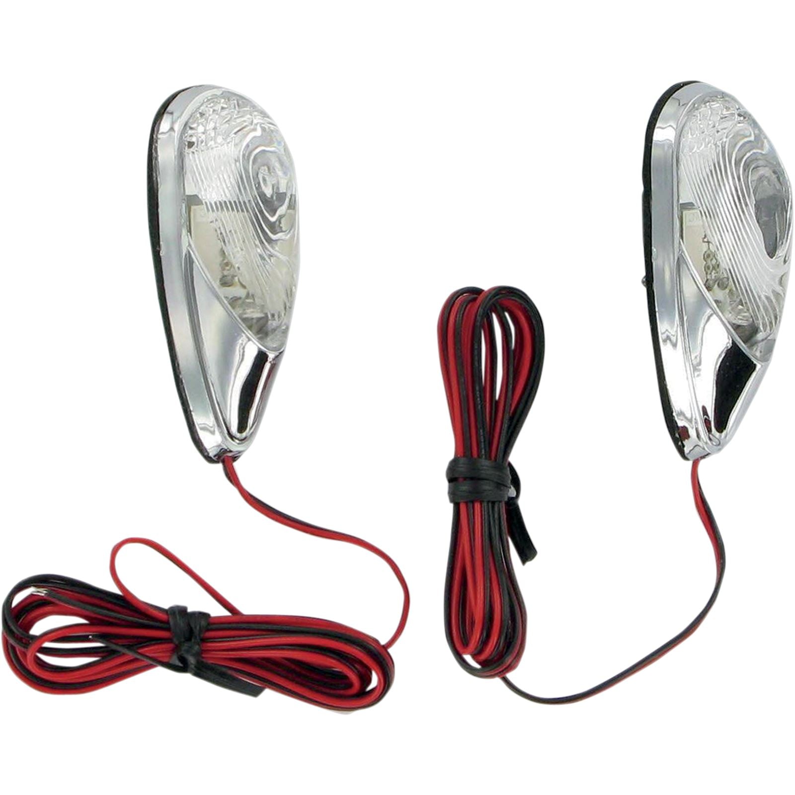 K&S Flush-Mount Mini Marker Lights - Chrome Red 25-9501B_405074