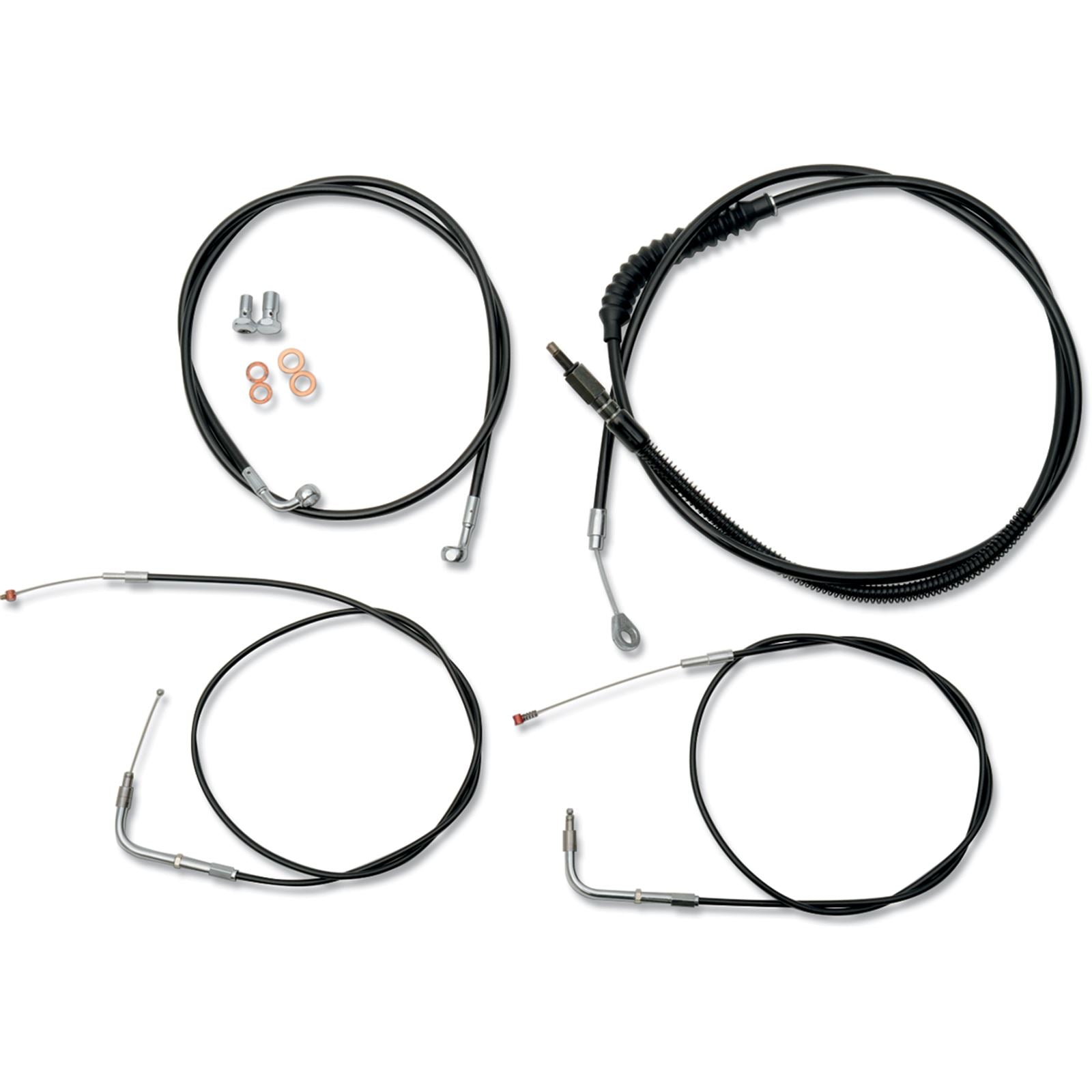 LA Choppers Black 12" - 14" Cable Kit for '08+ FXDF [MPN: LA-8230KT-13B]_416177