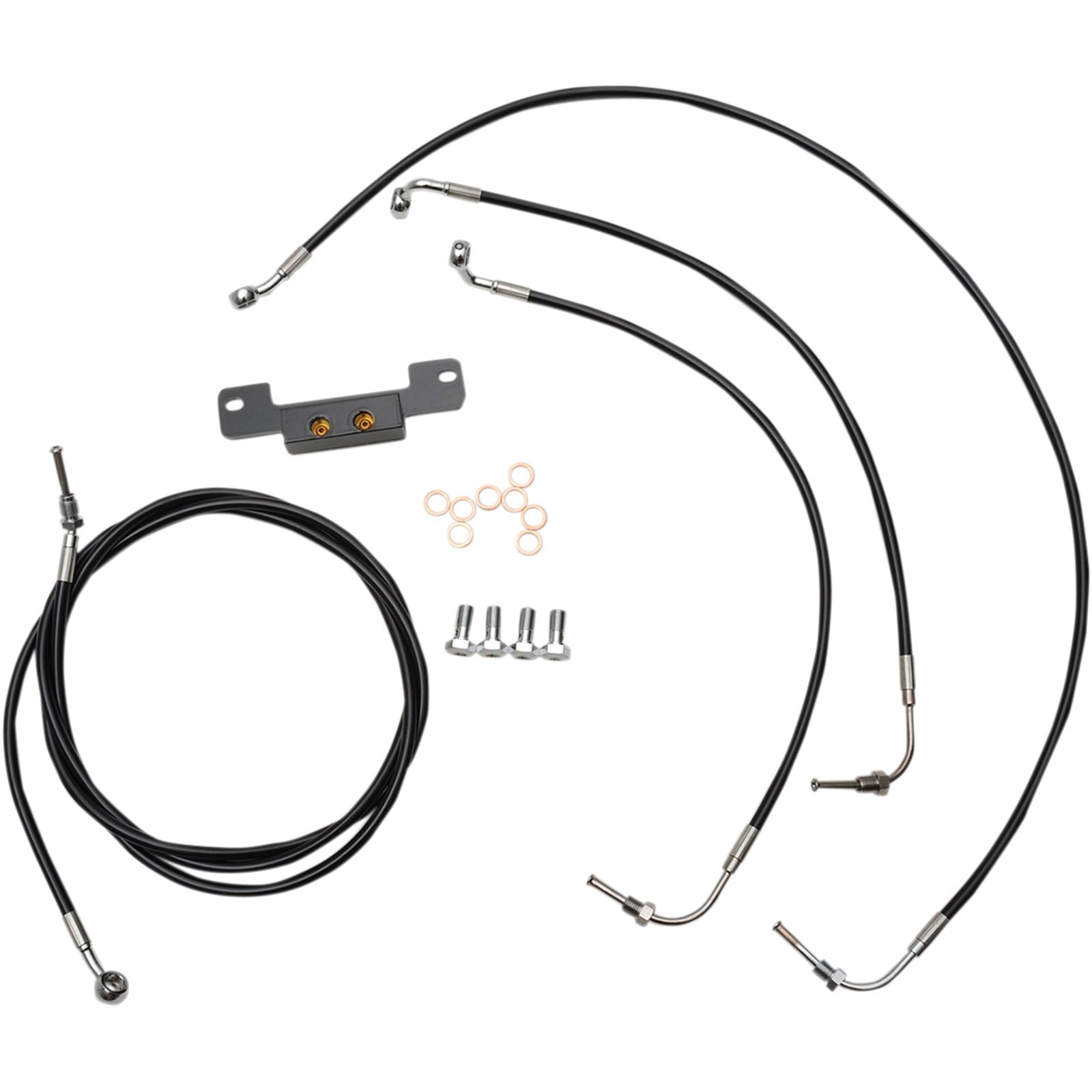 LA Choppers Black 19" Cable Kit for '17+ FL without ABS [MPN: LA-8055KT-19B]_416111