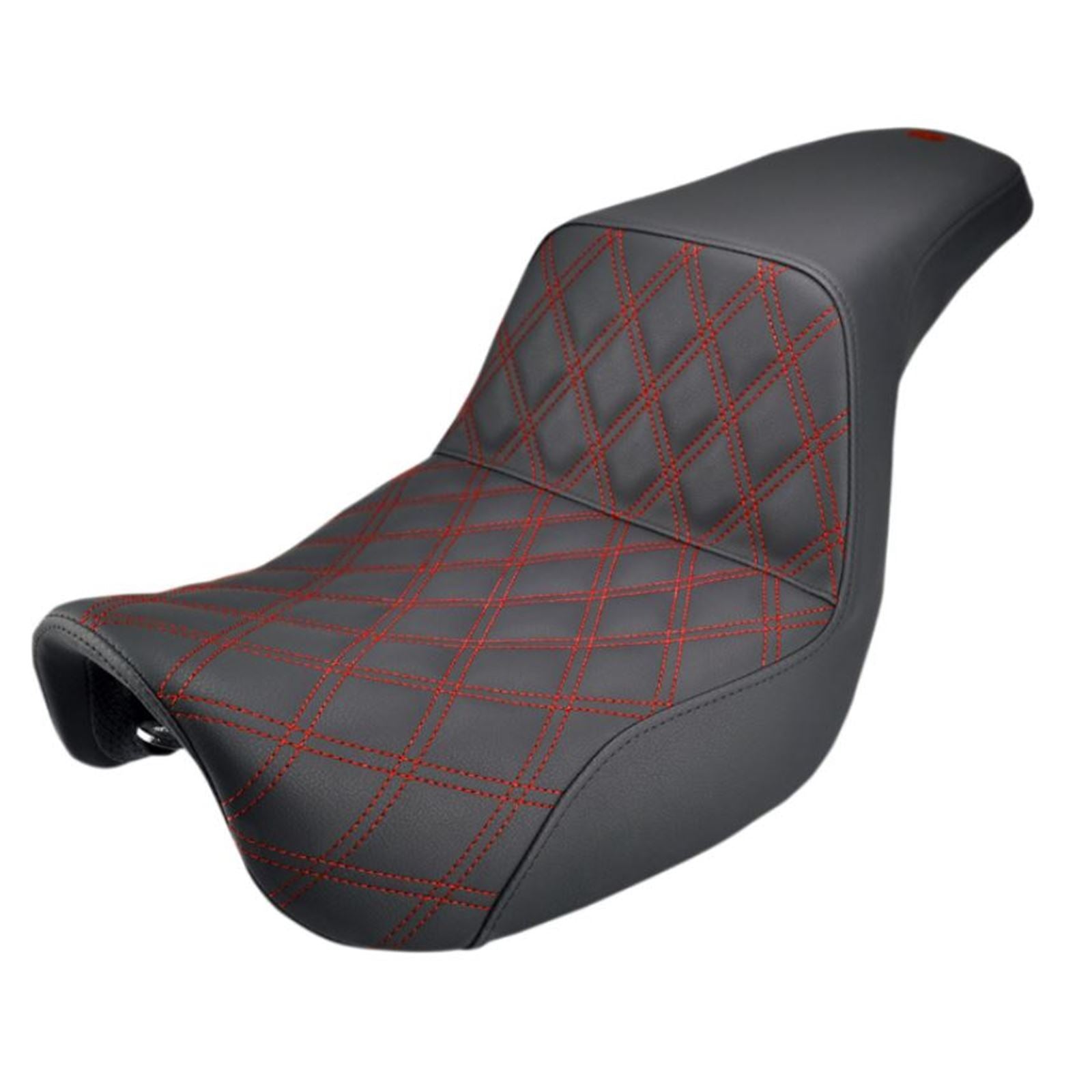 Saddlemen Step Up Seat - Lattice Stitched - Red Stitched - Dyna 806-04-172RD_639583