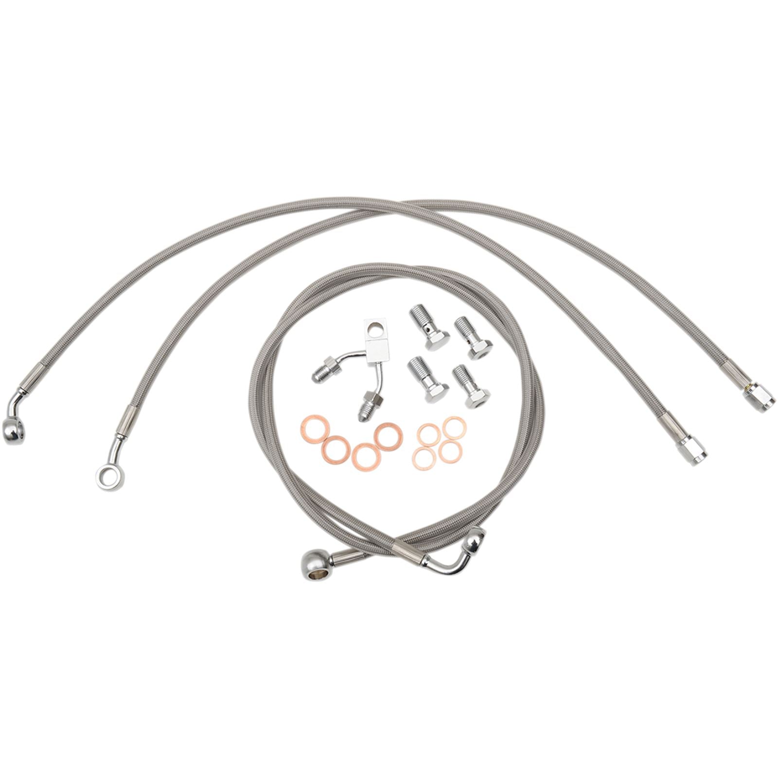 LA Choppers Stainless Steel Brake Lines - FXSB ABS [MPN: LA-8122B13]_416738