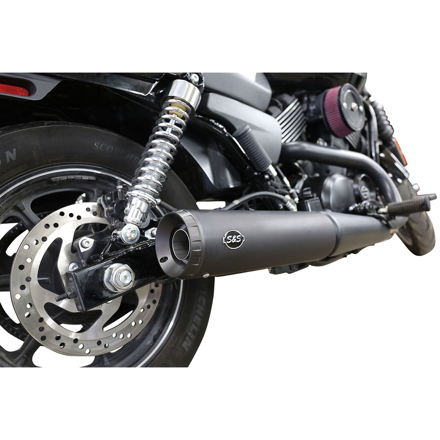 S&S Cycle Grand National Muffler - Ceramic Black - HD Street/Street Rod '14-'19 550-0703_470028