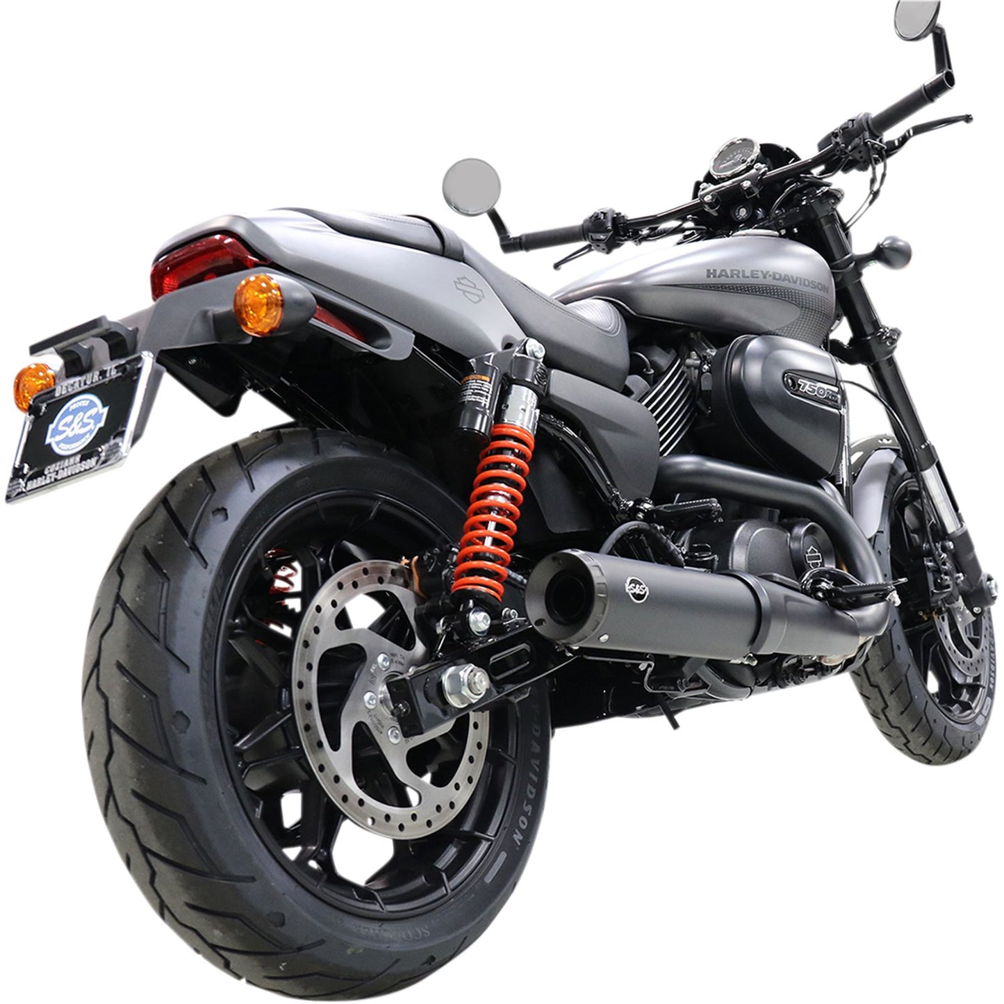 S&S Cycle Grand National Muffler - Ceramic Black - HD Street/Street Rod '14-'19 550-0703_470029