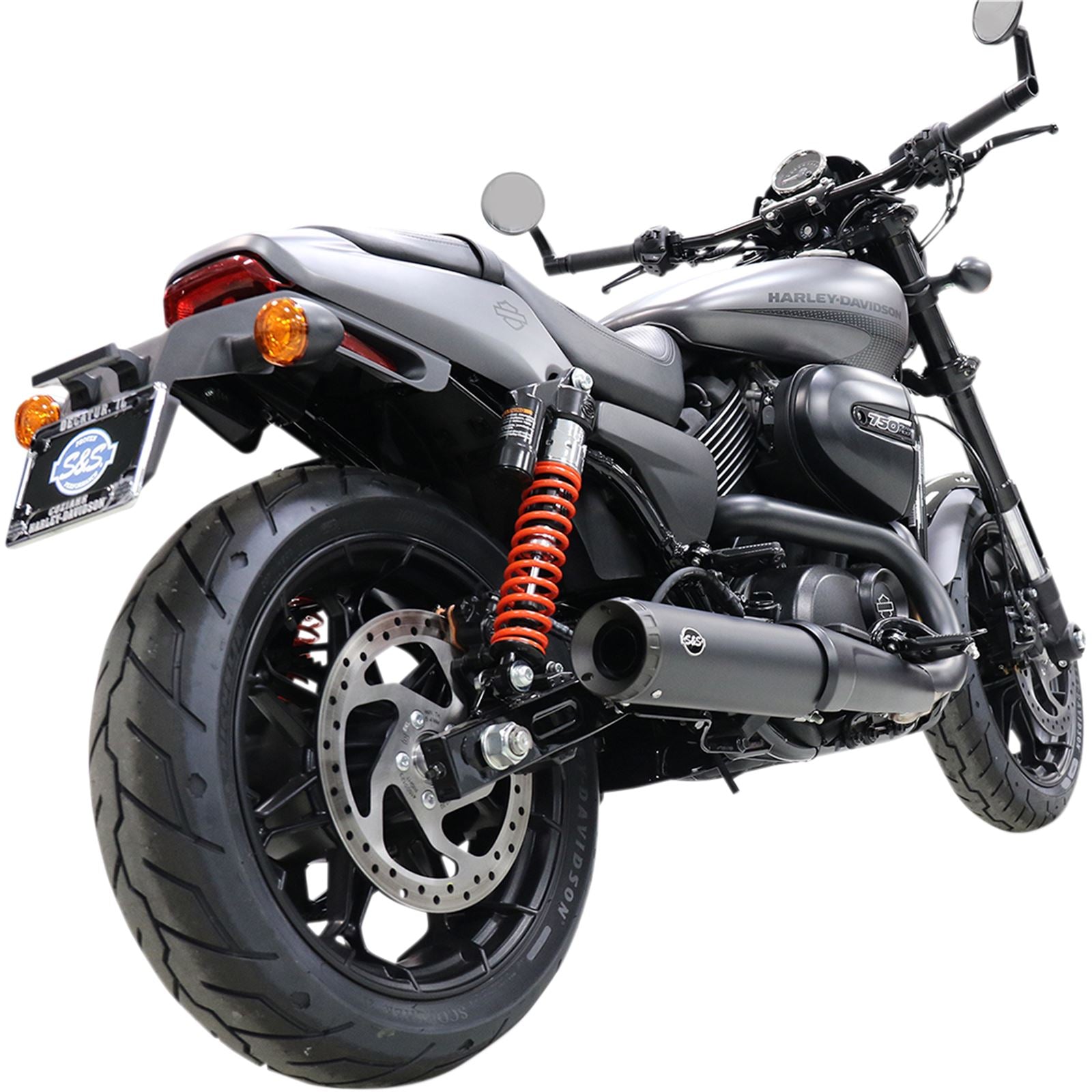 S&S Cycle Grand National Muffler - Ceramic Black - HD Street/Street Rod '14-'19 550-0703_470029