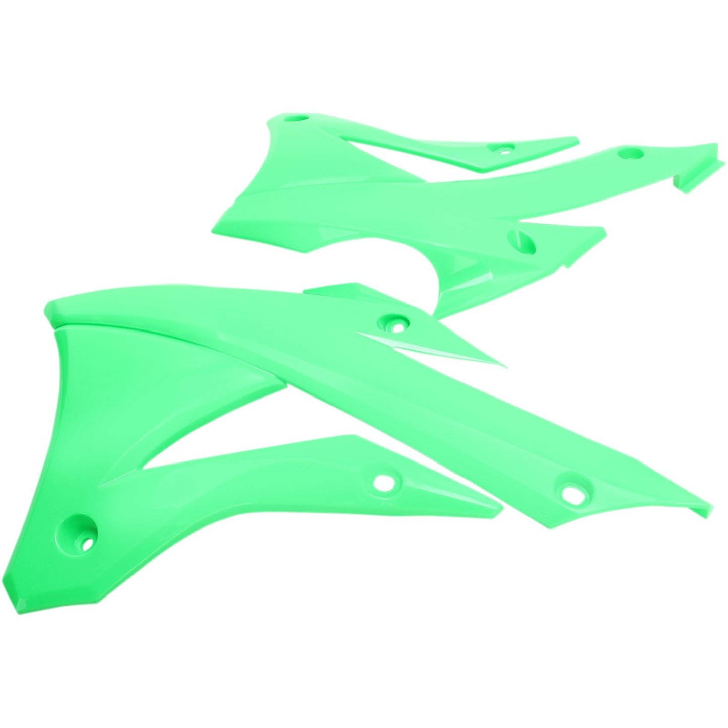 UFO Plastics Radiator Shroud - KX 85 '14-17 - Fluorescent Green [MPN: KA04728-AFLU]_486738
