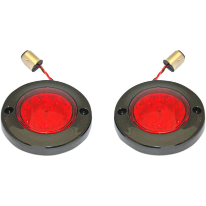 Custom Dynamics LED Flat Turn Signals - 1156 - Black - Red Lens PB-FB-R-1156BR_367515