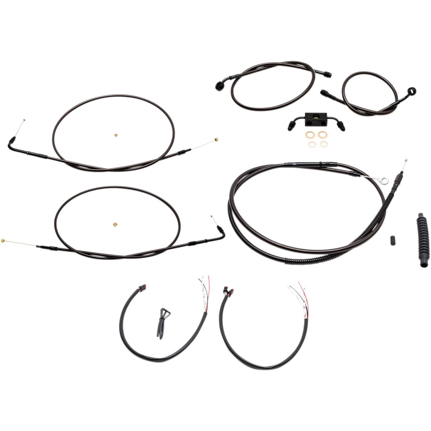 LA Choppers Midnight Cable Kit for 18" - 20" Ape Hanger Handlebars [MPN: LA-8211KT2-19M]_415742