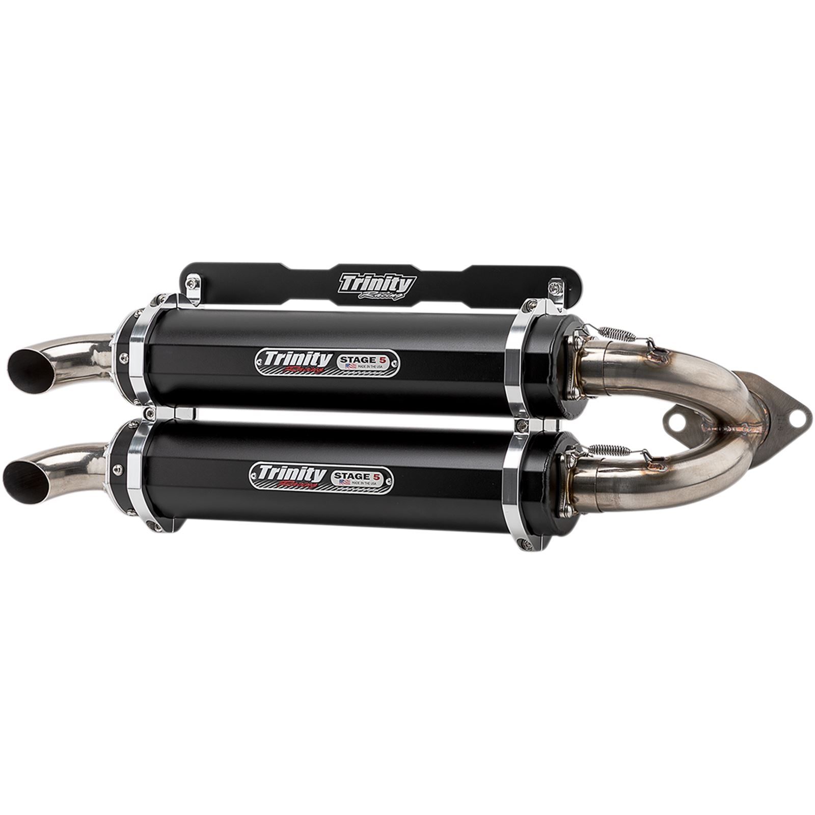 Trinity Racing Muffler - Black - Dual [MPN: TR-4165S-BK]_485756