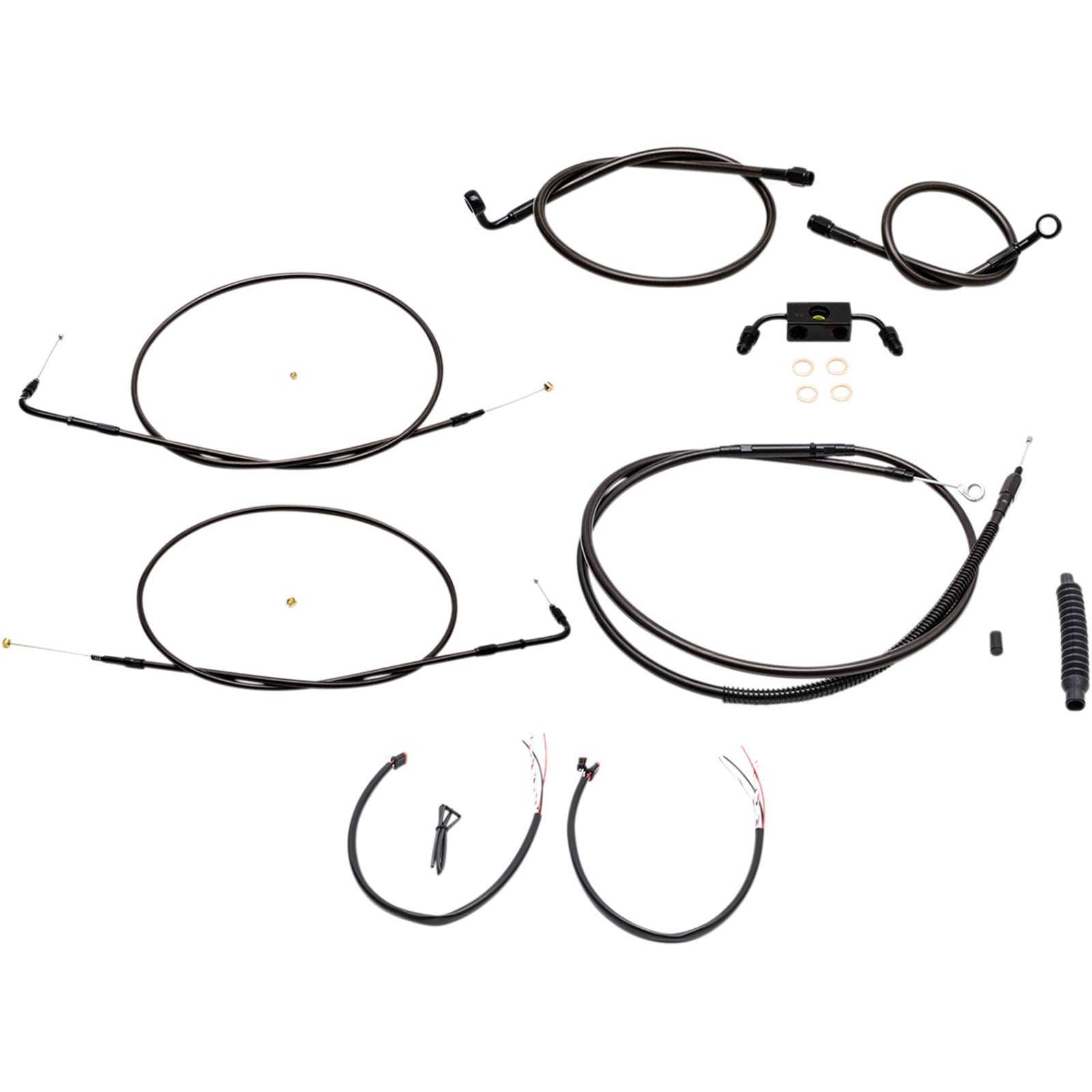 LA Choppers Midnight Cable Kit for 15" - 17" Ape Hanger Handlebars [MPN: LA-8321KT2-16M]_415763