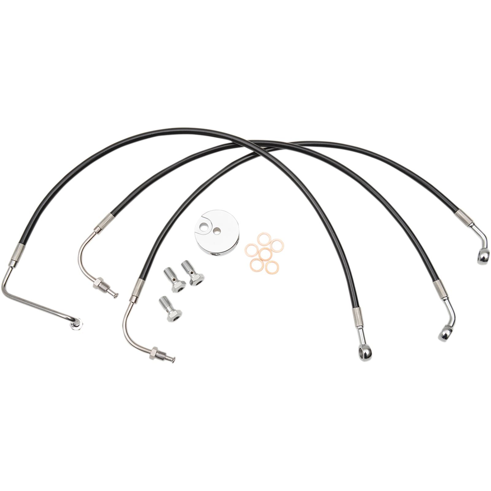 LA Choppers Brake Line - Black - 12-14 96-07 FL [MPN: LA-8005B13B]_416566
