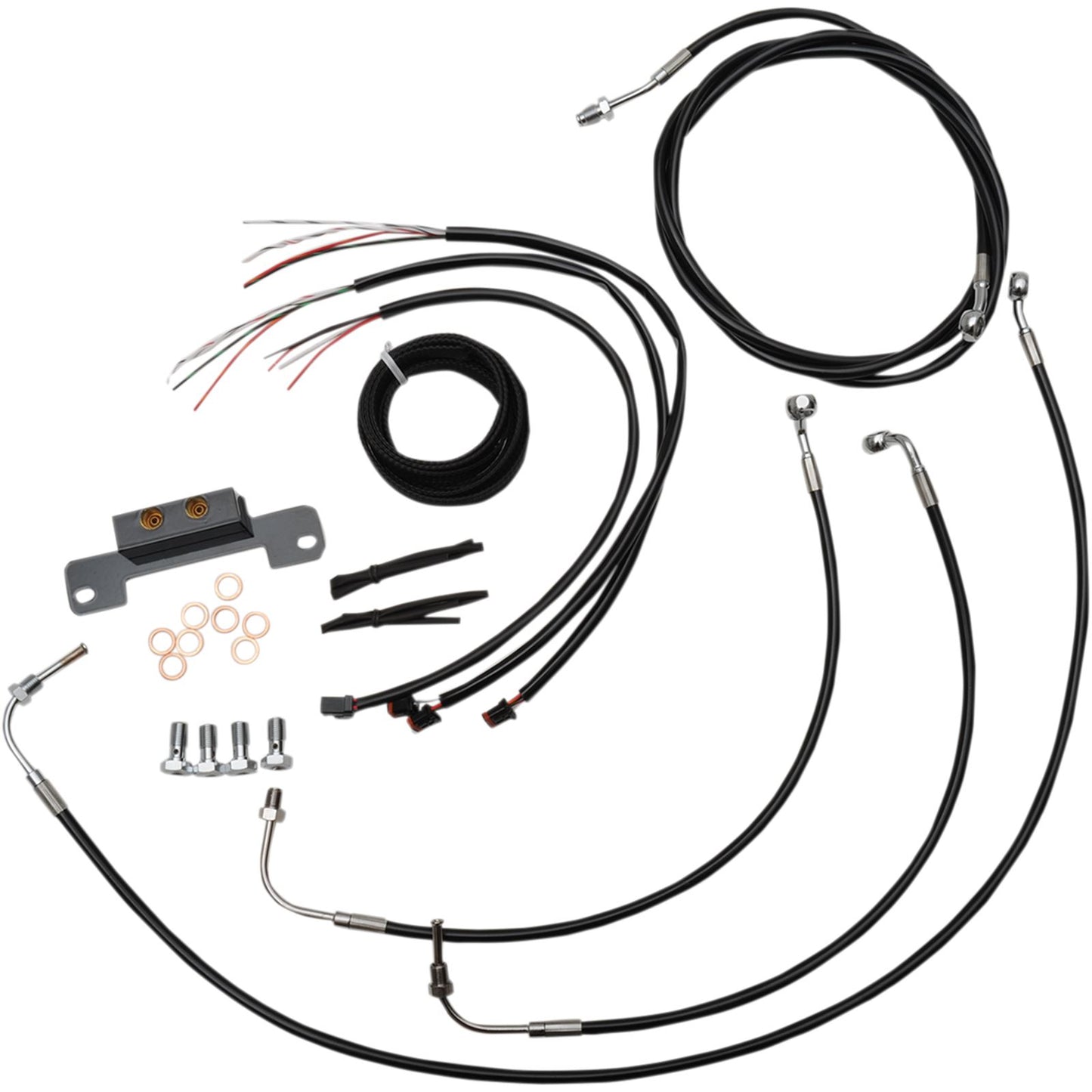 LA Choppers Black 13" Cable Kit for '17+ FL without ABS [MPN: LA-8055KT2-13B]_416117