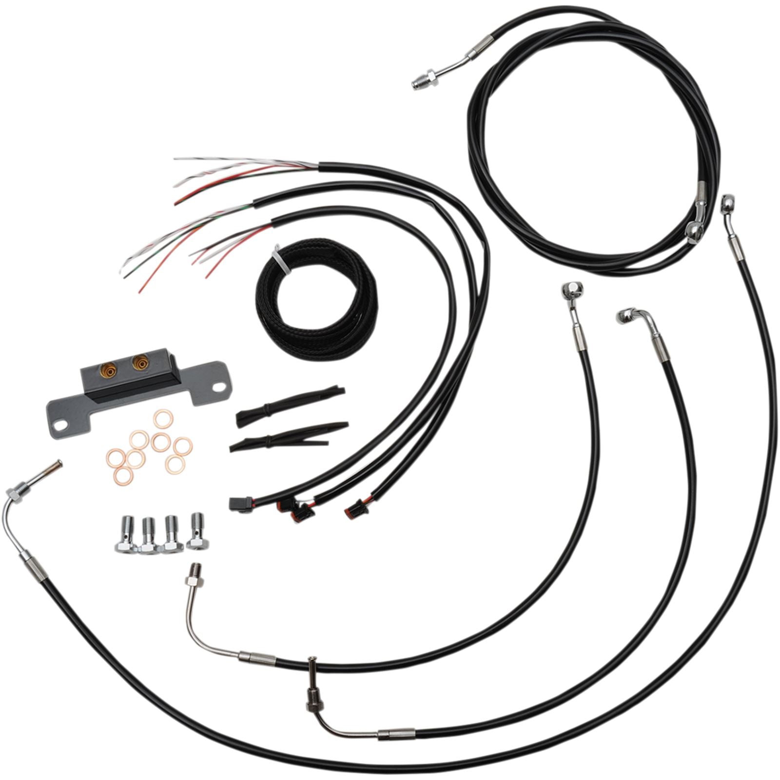 LA Choppers Black 13" Cable Kit for '17+ FL without ABS [MPN: LA-8055KT2-13B]_416117