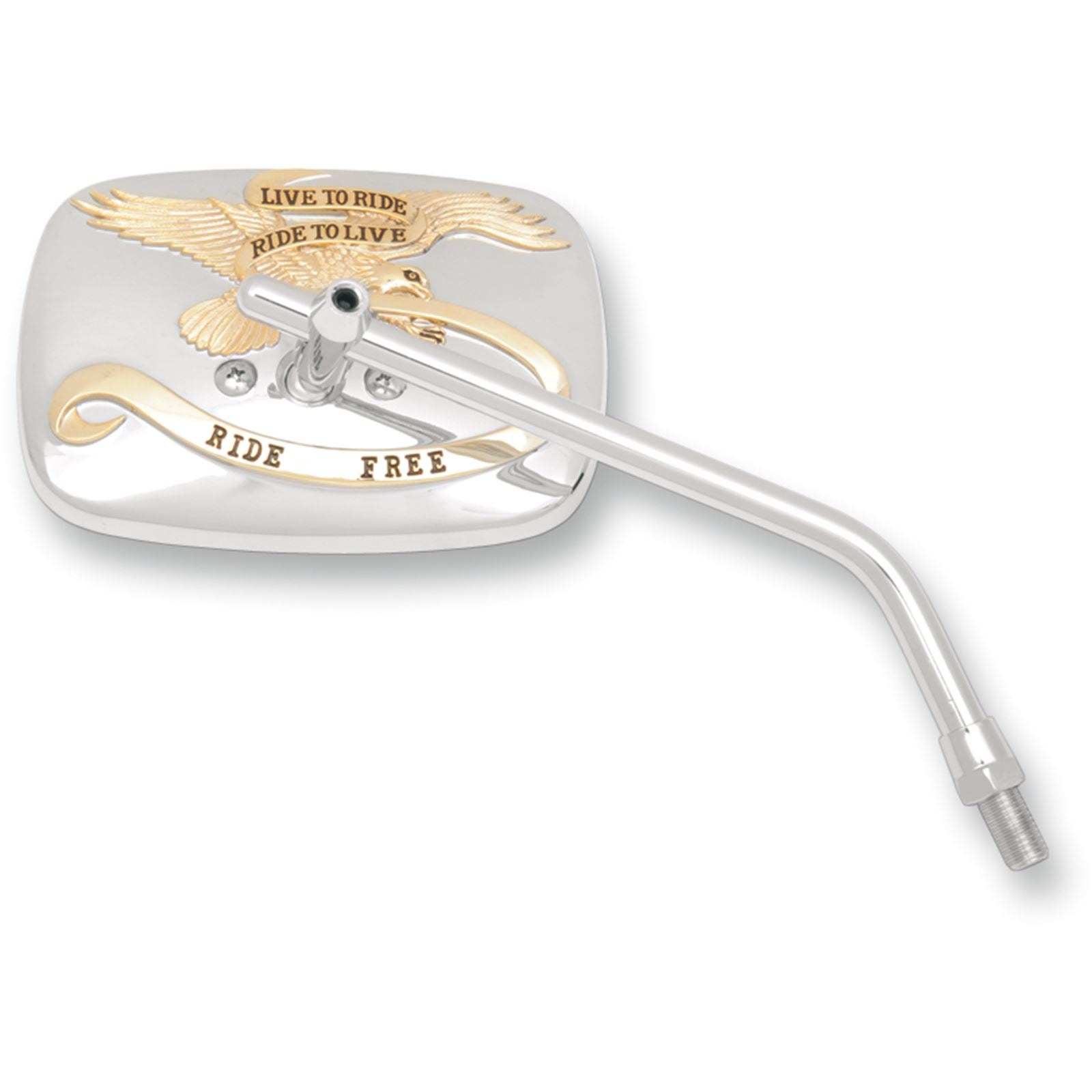Emgo Live to Ride Free Mirror - Chrome/Gold - 10 mm - Right 20-31757A_381845