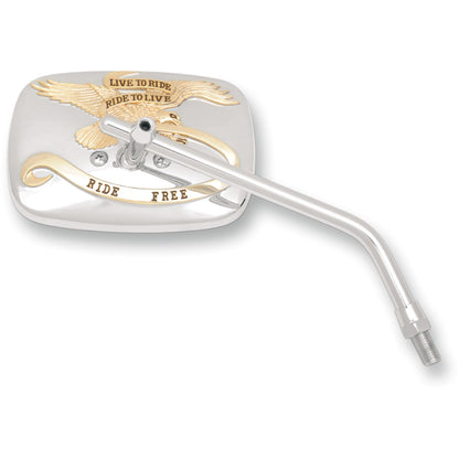 Emgo Live to Ride Free Mirror - Chrome/Gold - 10 mm - Right 20-31757A_381845