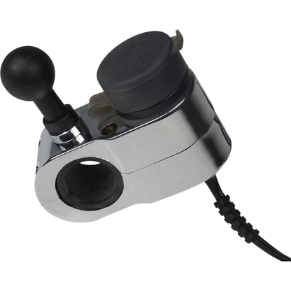 Gears Dual USB Charger - 1" Ball Mount - Chrome [MPN: 100366-15]_390559