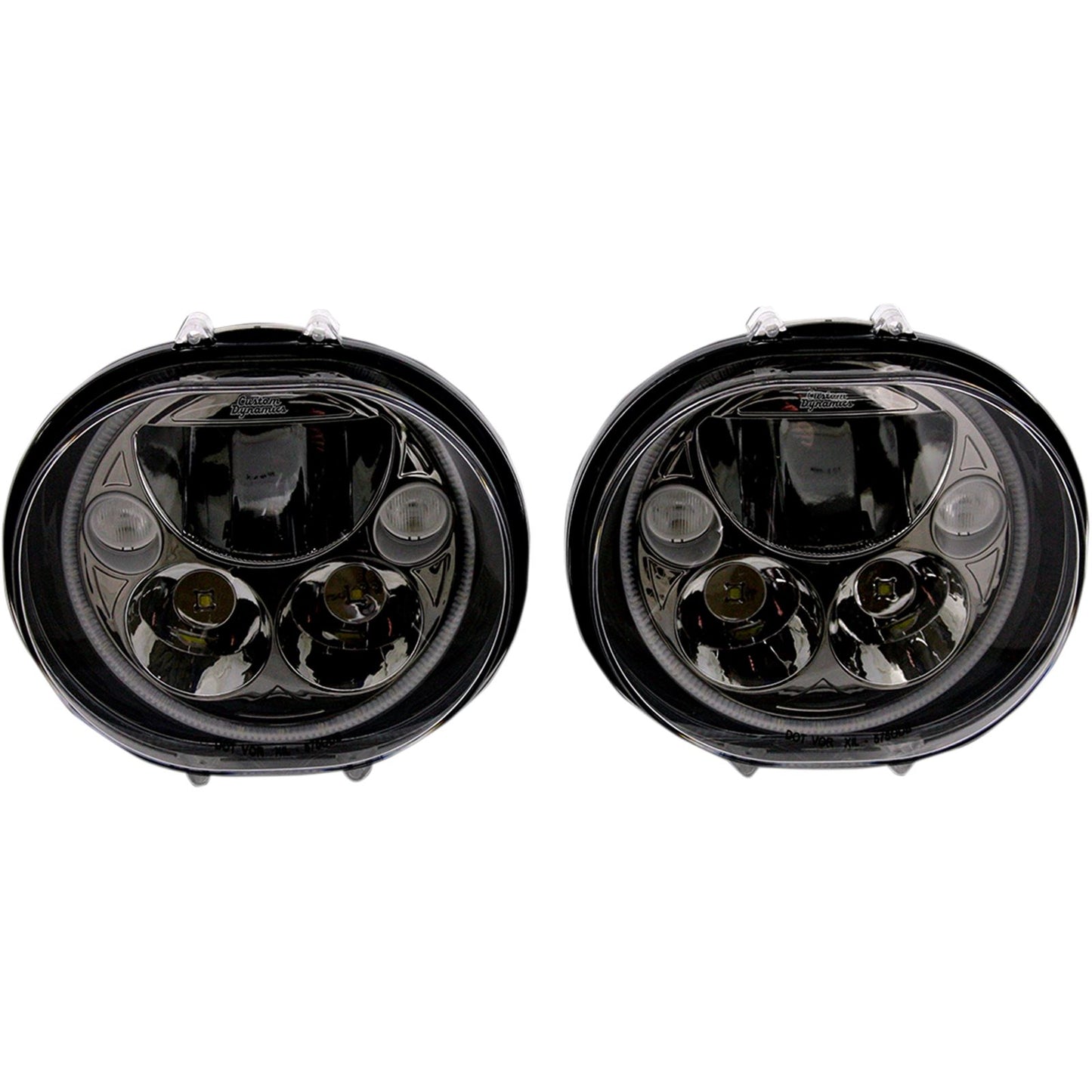 Custom Dynamics LED Headlight - 5-3/4" - Black - Pair CDTB-575OV-B_367229