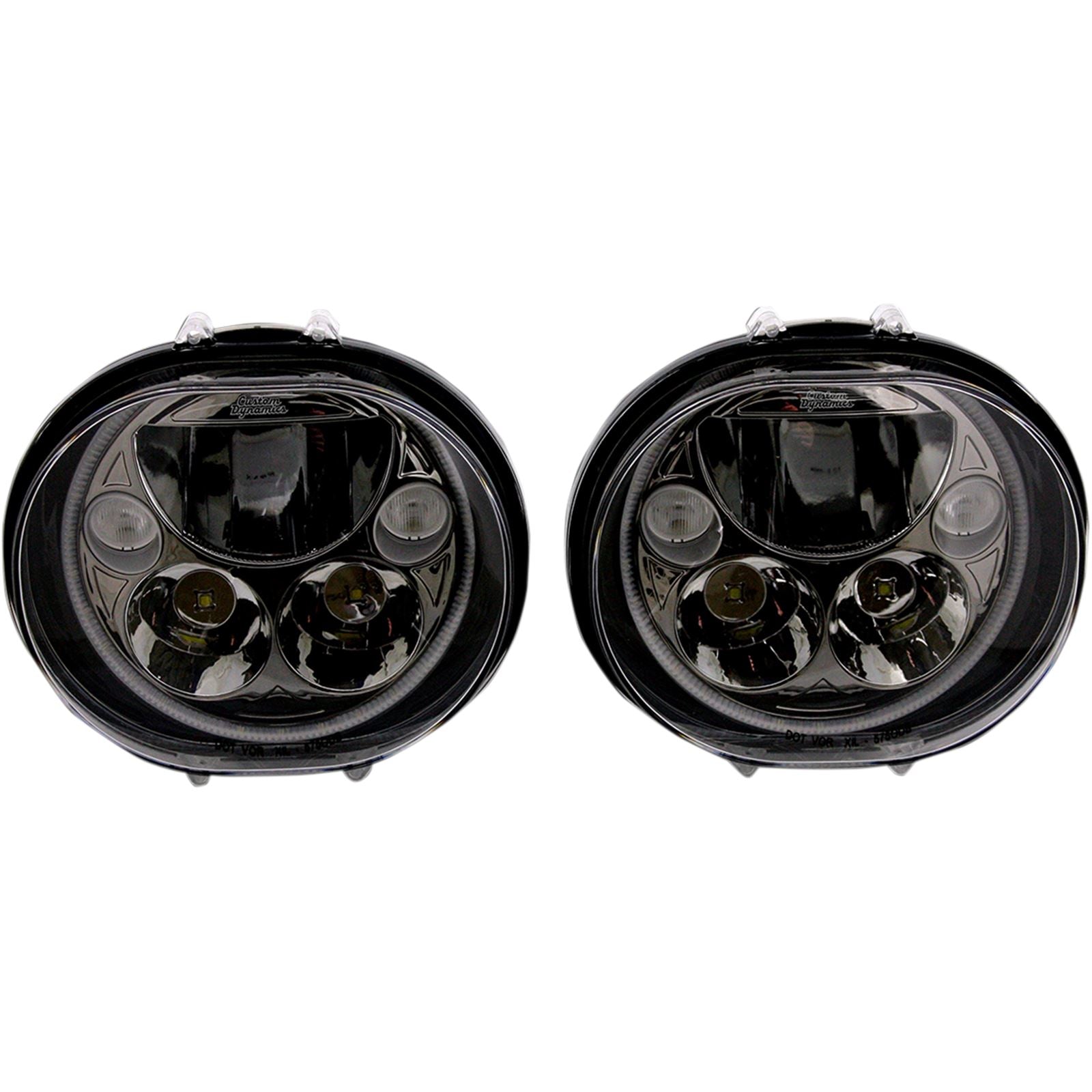 Custom Dynamics LED Headlight - 5-3/4" - Black - Pair CDTB-575OV-B_367229