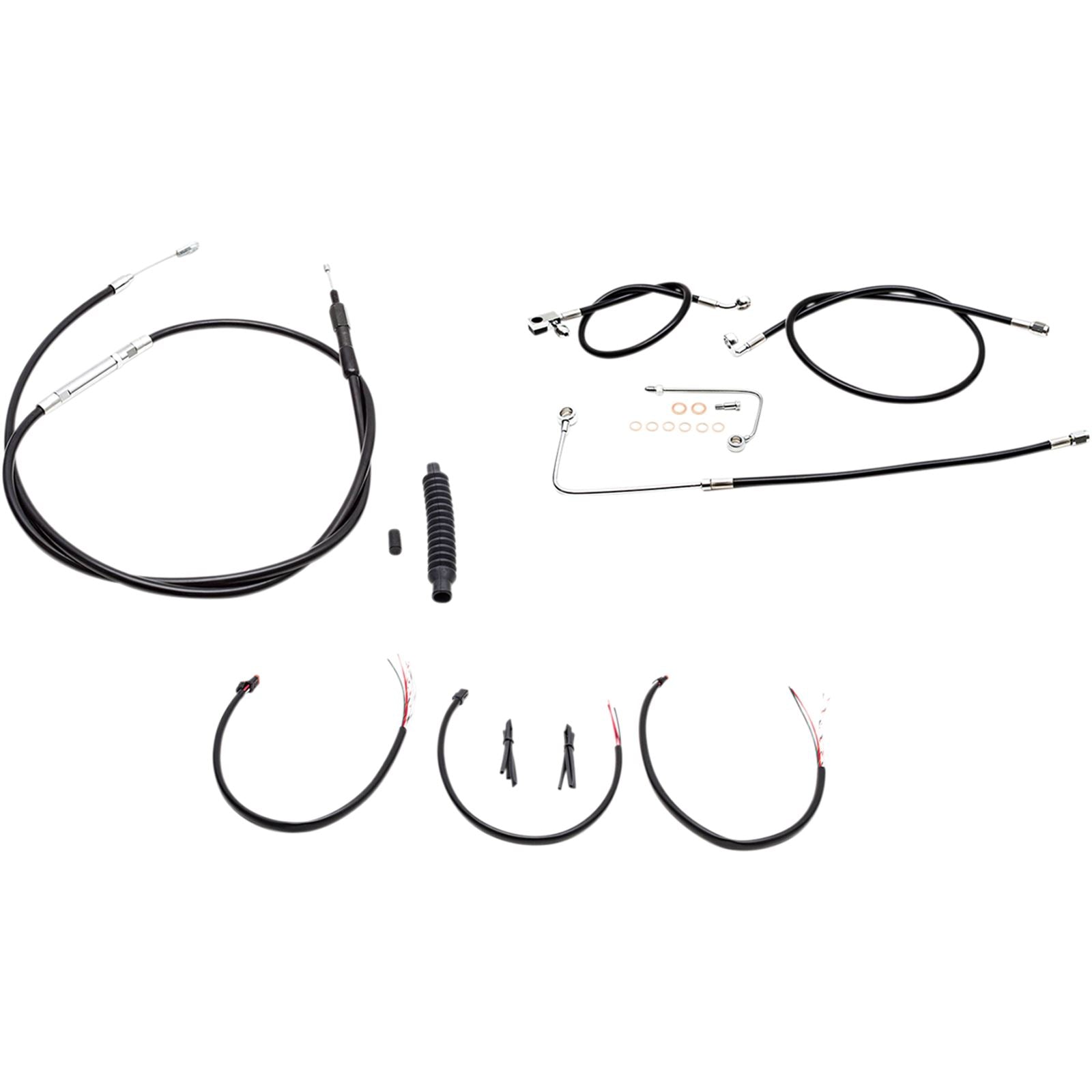 LA Choppers Black Vinyl Cable/Brake Line Kit For Mini Ape Hanger Handlebars [MPN: LA-8151KT2B-08B]_415708