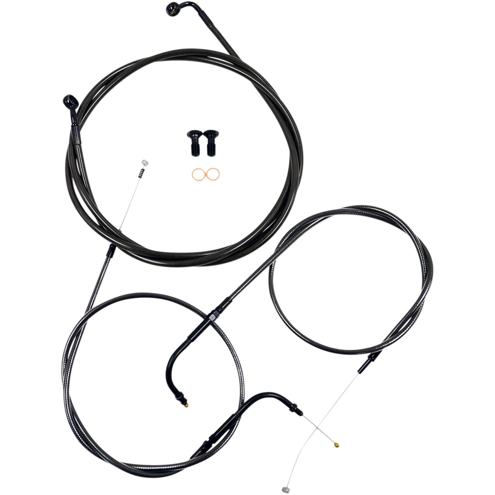 LA Choppers Braided Cable/Brake Line Kit For 12-14" Ape Hanger Handlebars [MPN: LA-8310KT-13M]_415629