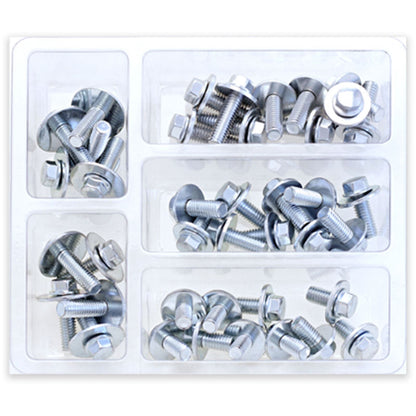 Bolt MC Hardware 8mm Hex Flange Bolt Assortment with 16mm Washer - 40-Piece Kit SV-M6SEMS_1002414