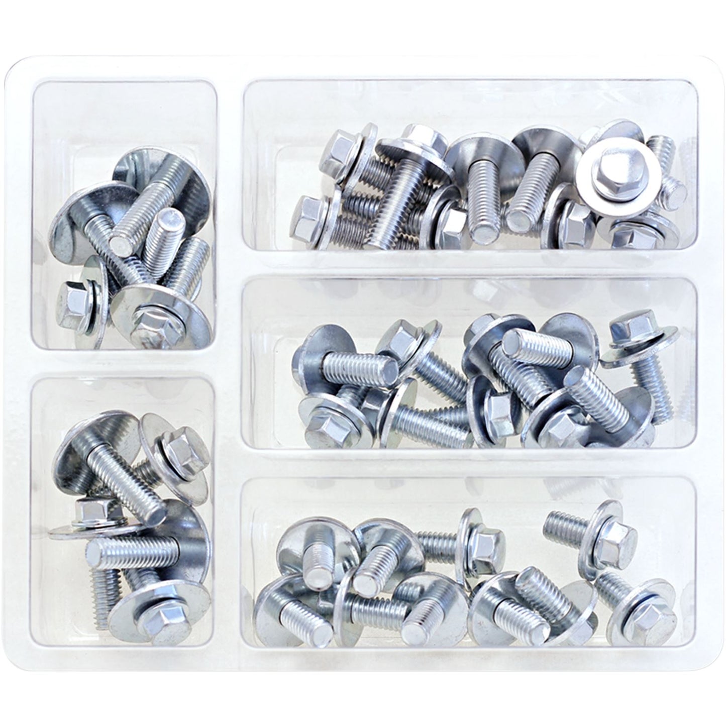 Bolt MC Hardware 8mm Hex Flange Bolt Assortment with 16mm Washer - 40-Piece Kit SV-M6SEMS_354326