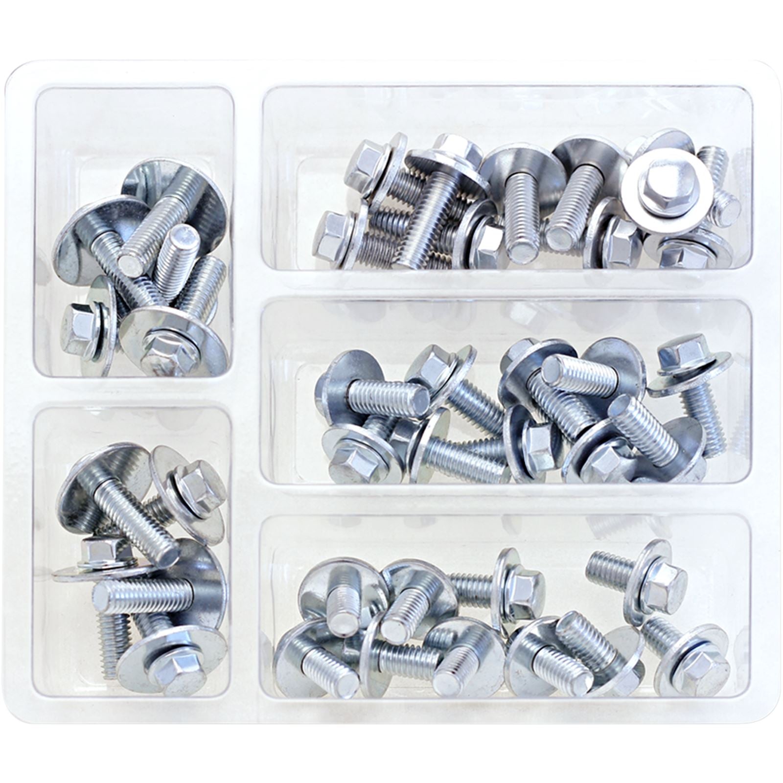 Bolt MC Hardware 8mm Hex Flange Bolt Assortment with 16mm Washer - 40-Piece Kit SV-M6SEMS_354326