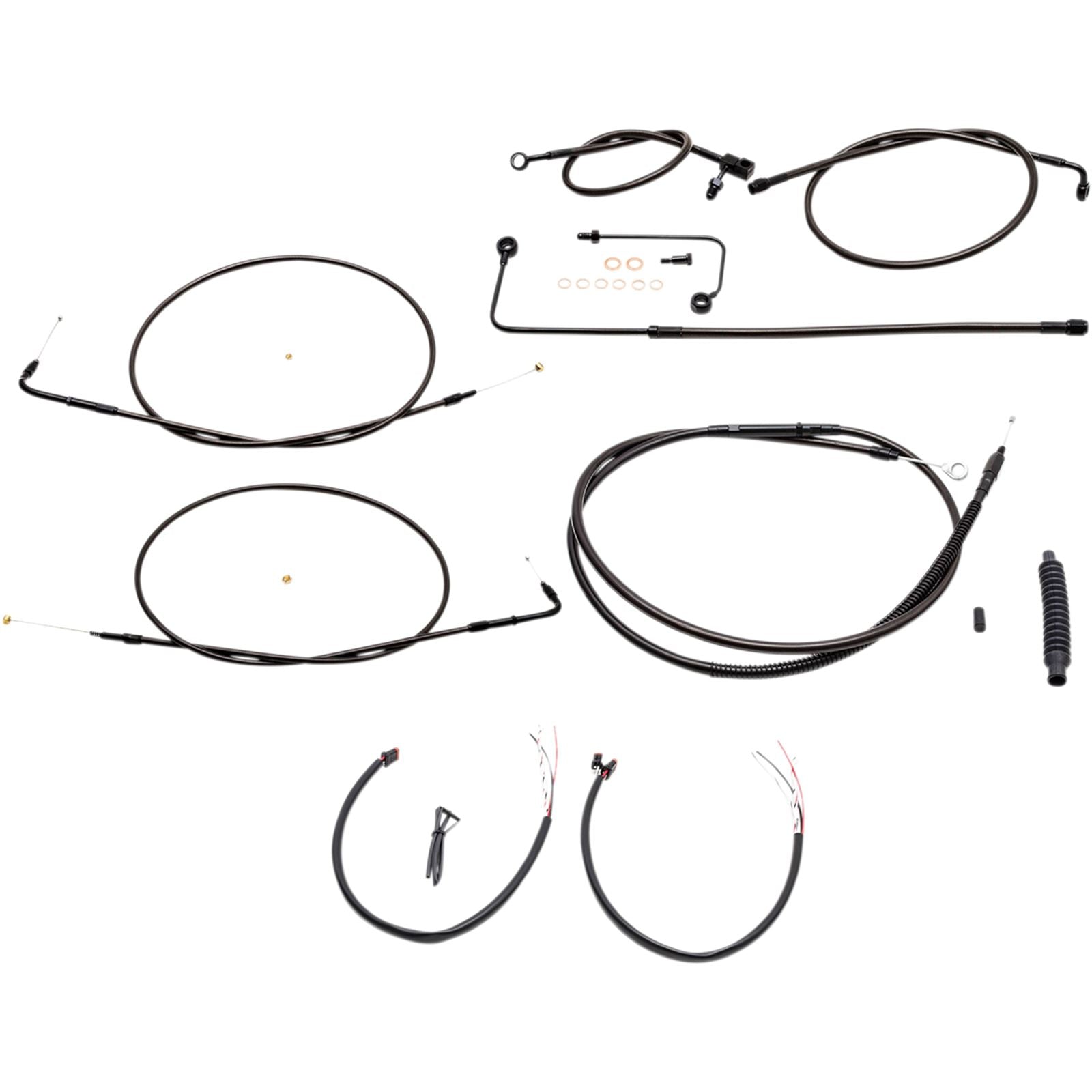 LA Choppers Midnight Cable Kit for 12" - 14" Ape Hanger Handlebars [MPN: LA-8151KT2A-13M]_415694