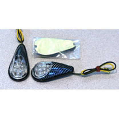 K&S Ultra Mini Stem-Mount LED Marker Lights - Carbon Fiber 25-8951_599085