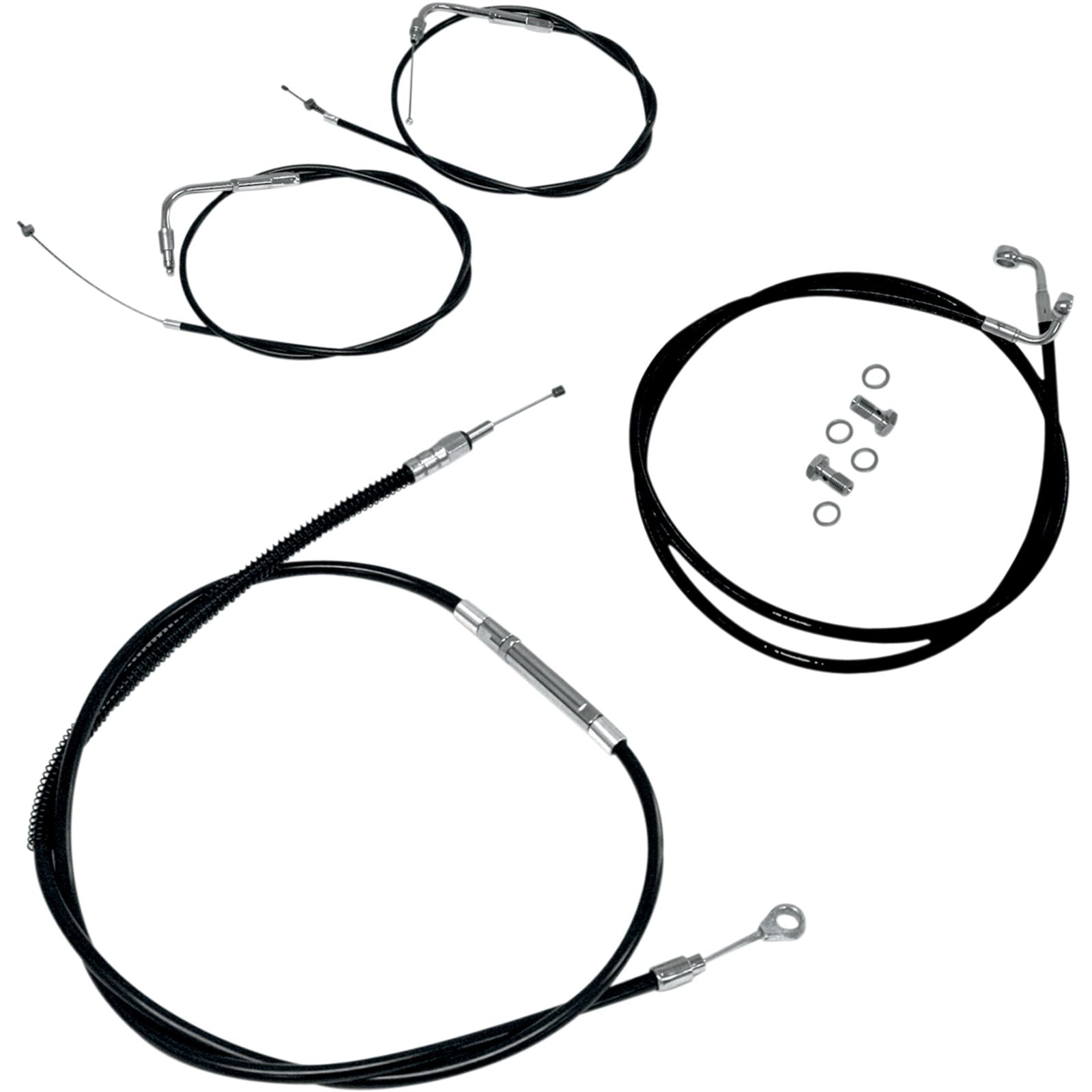 LA Choppers Std Blk Vinyl Braided Cable/Brake Line Kit for 18"-20" Ape Hangers [MPN: LA-8210KT-19B]_415054